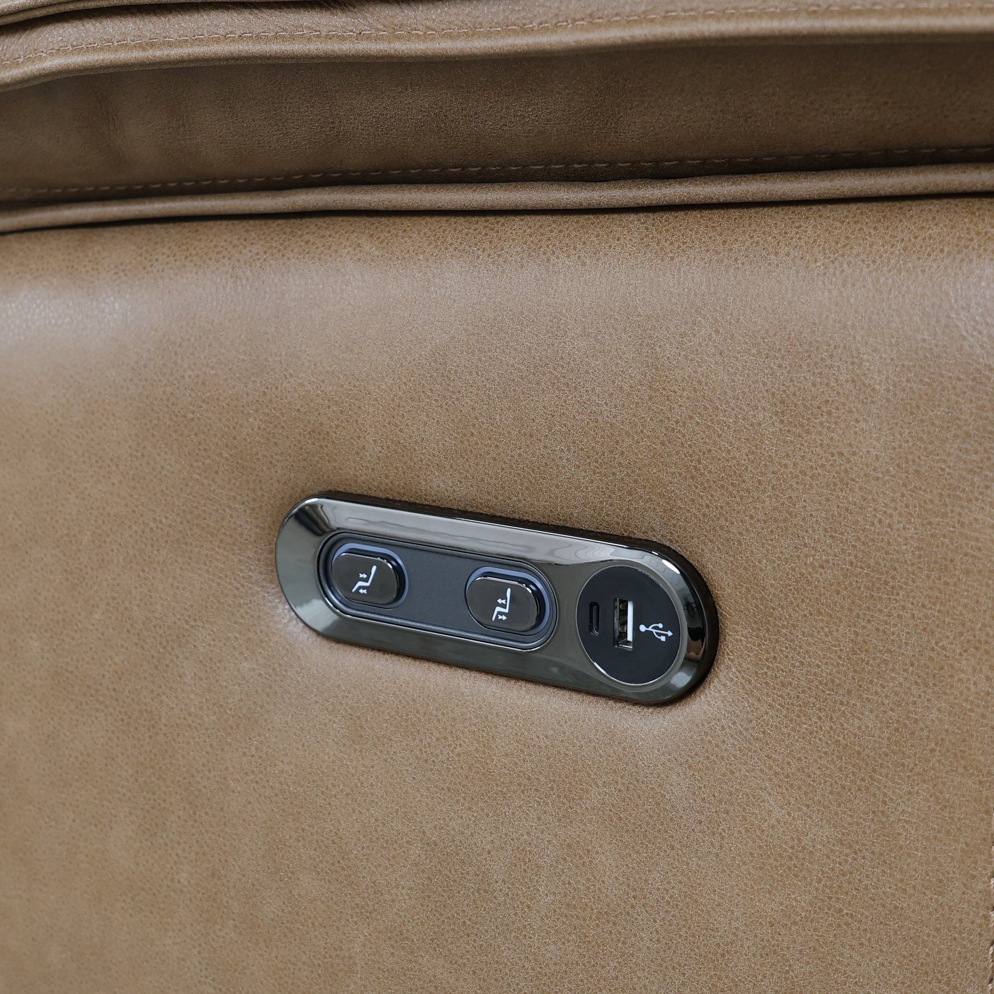 Portland Electric Reclining 3 Seater - Tan Leather