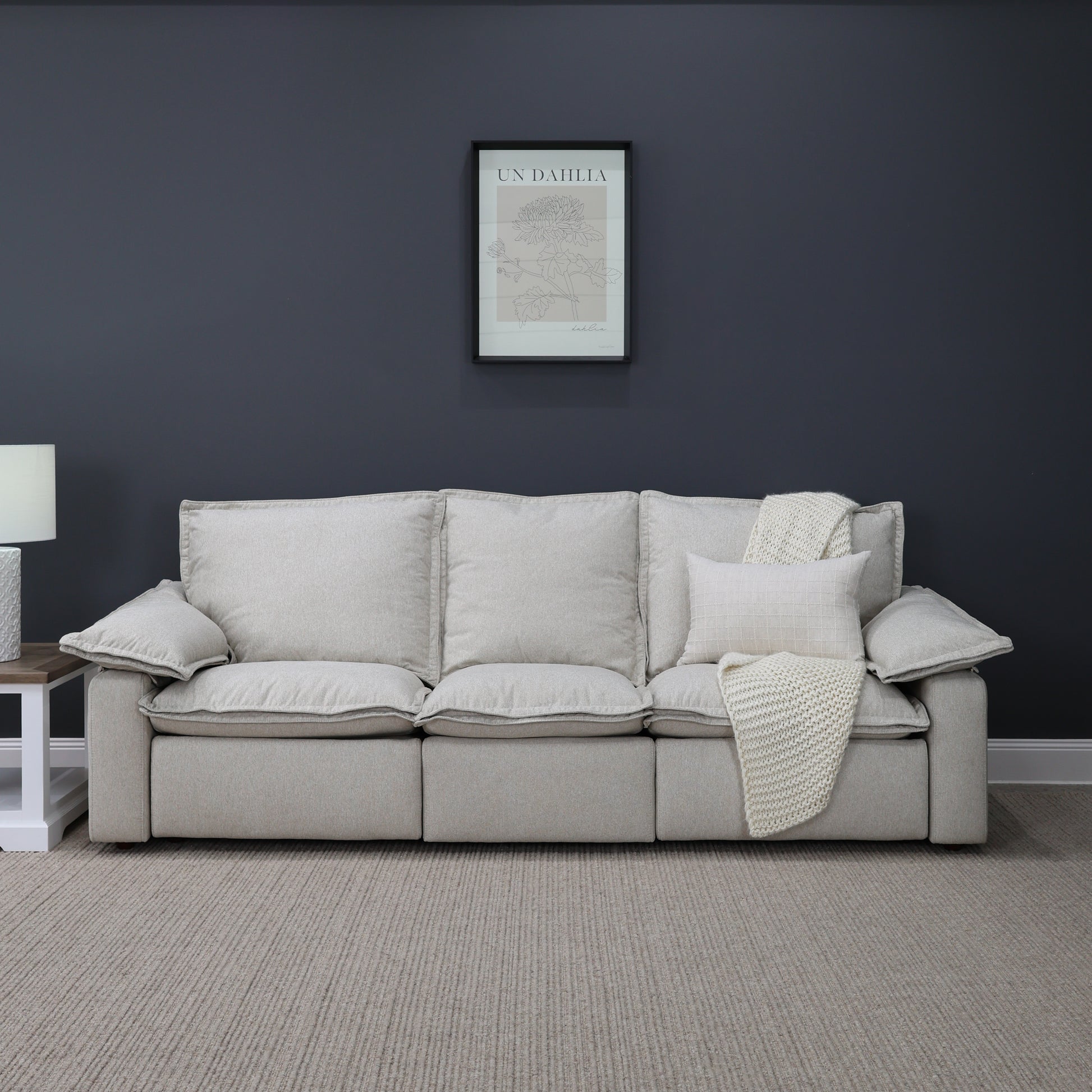 Portland Electric Reclining 3 Seater - Shell (Water Repellent Fabric)