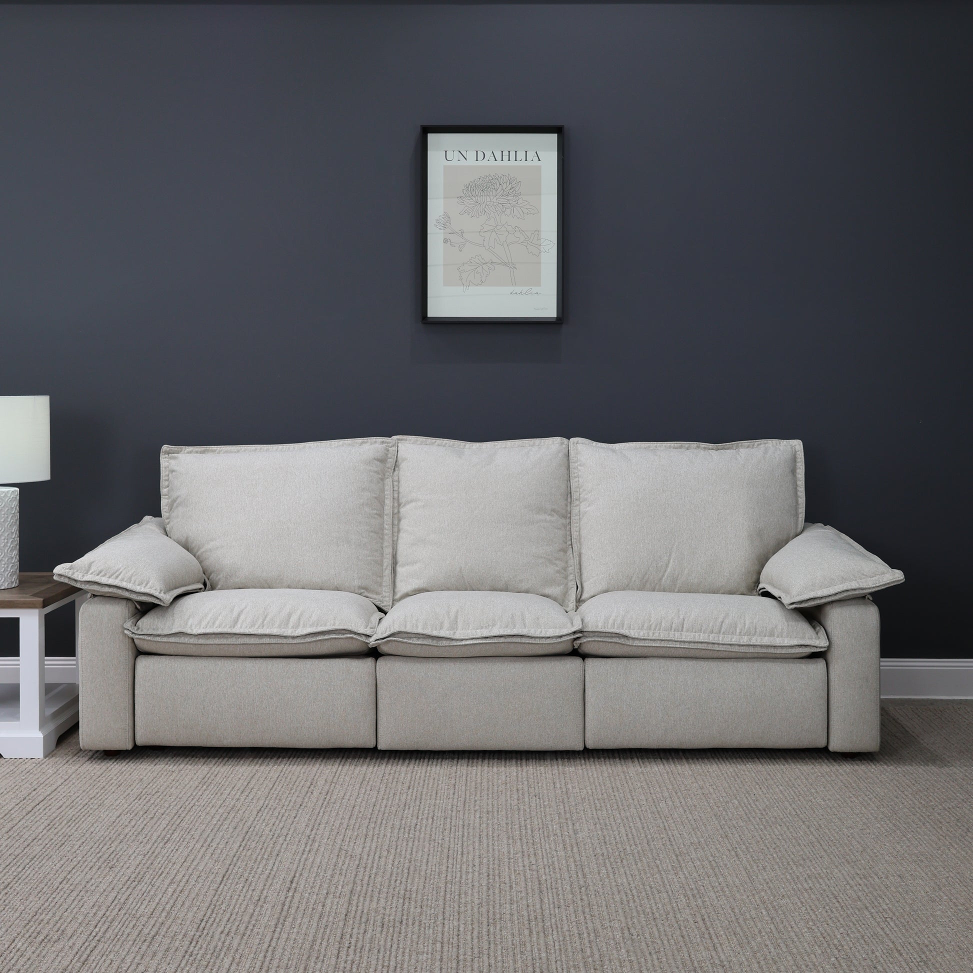 Portland Electric Reclining 3 Seater - Shell (Water Repellent Fabric)