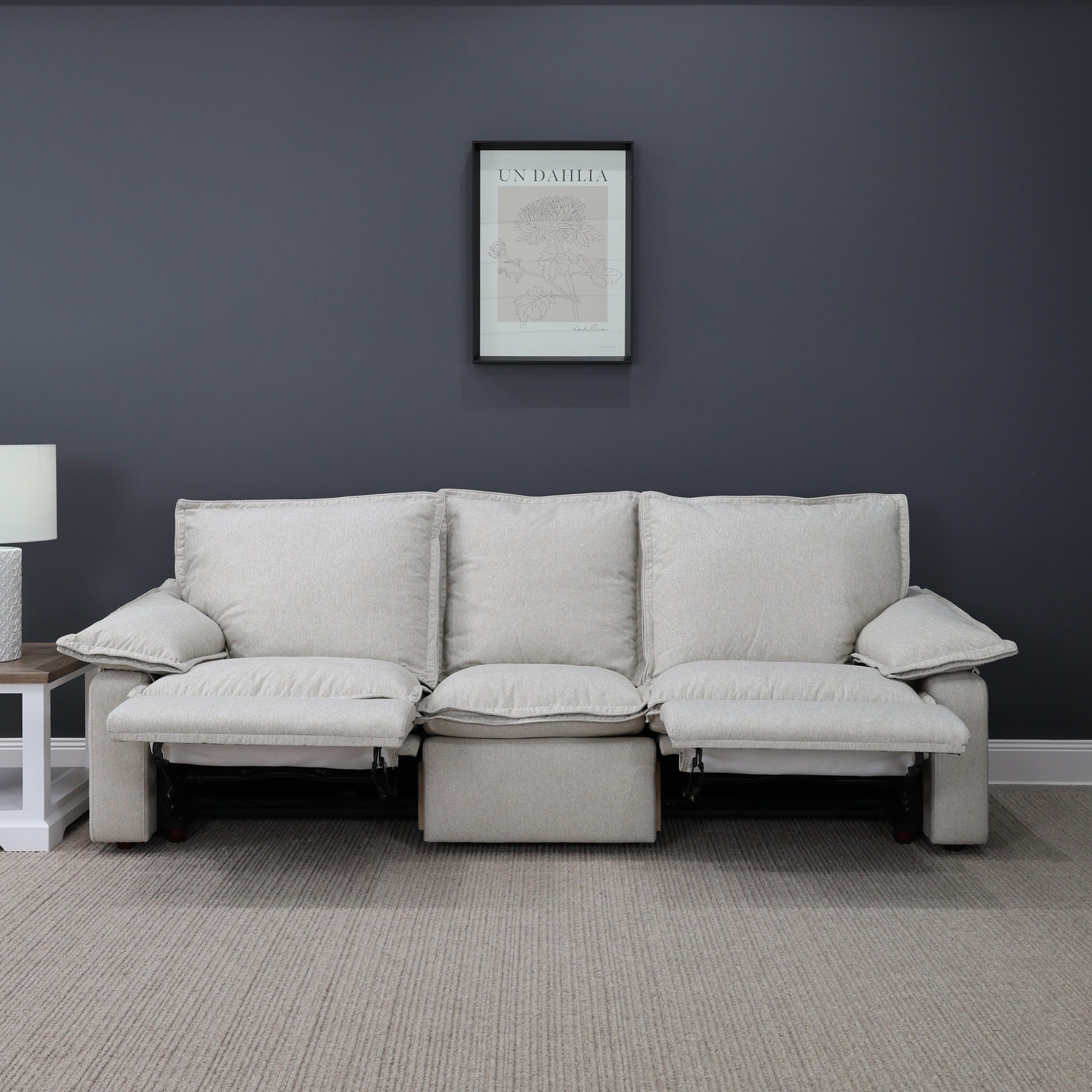 Portland Electric Reclining 3 Seater - Shell (Water Repellent Fabric)