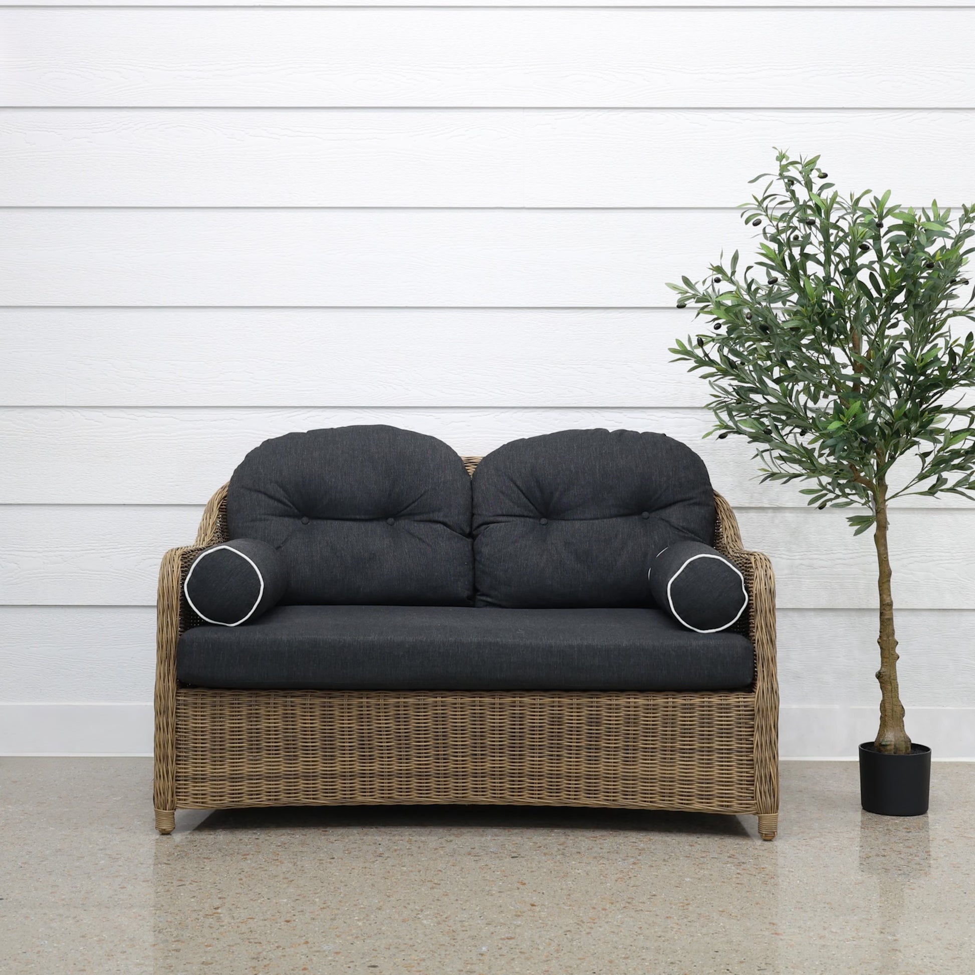 Mulwala Loveseat - Brushed Wheat / Denim Grey