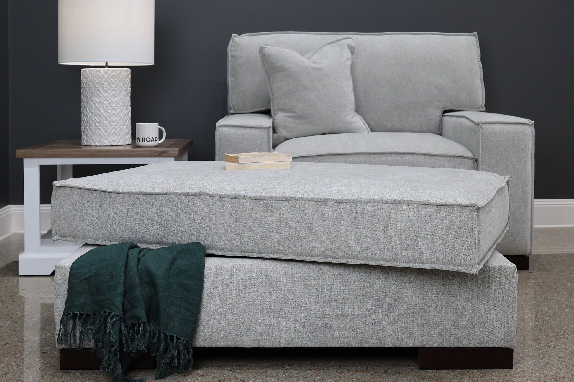 Gembrook Ottoman w/ Storage - Light Grey