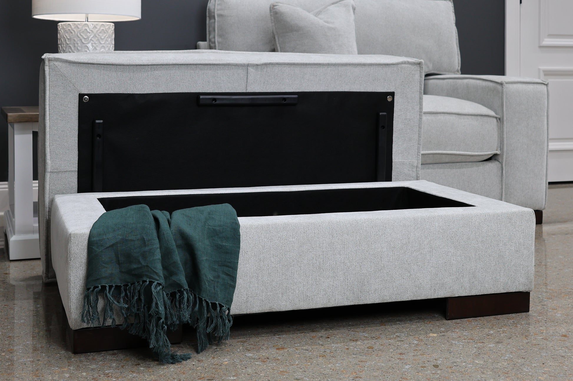 Gembrook Ottoman w/ Storage - Light Grey