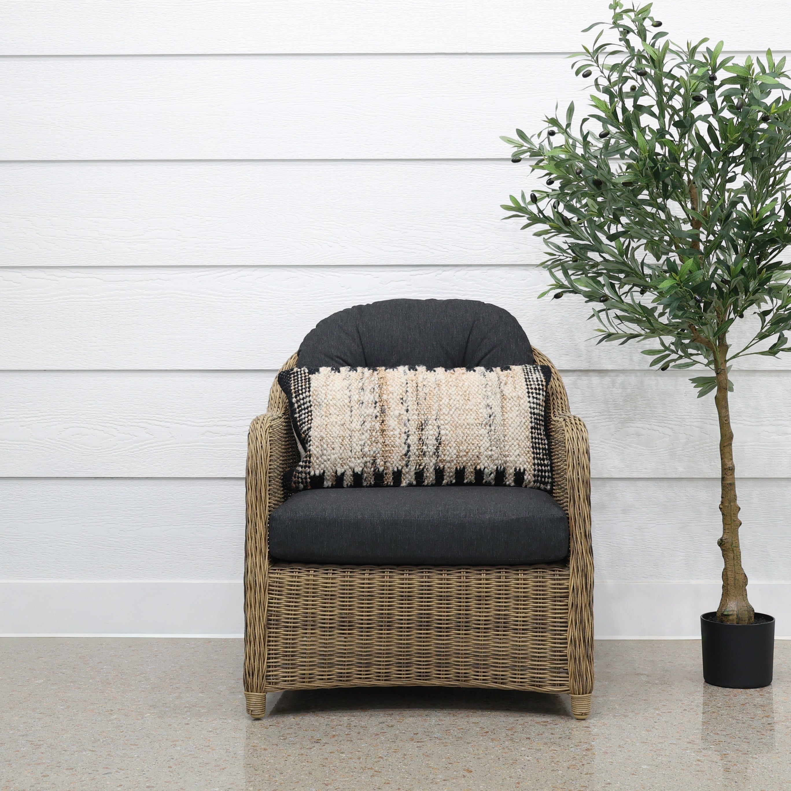 Mulwala Armchair - Brushed Wheat / Denim Grey