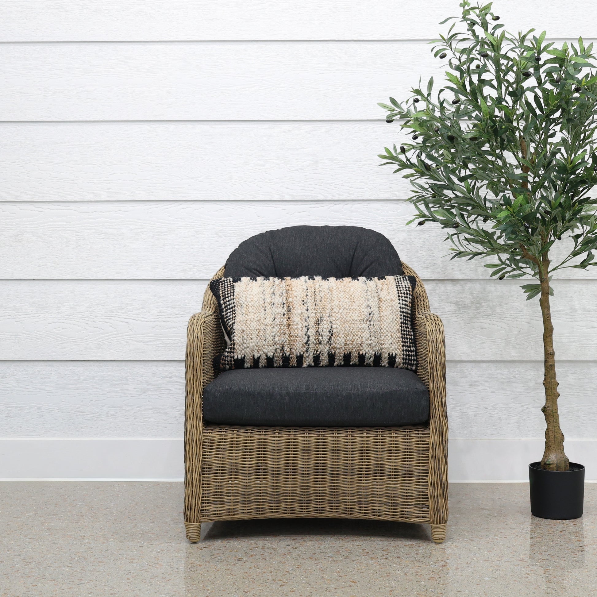 Mulwala Armchair - Brushed Wheat / Denim Grey