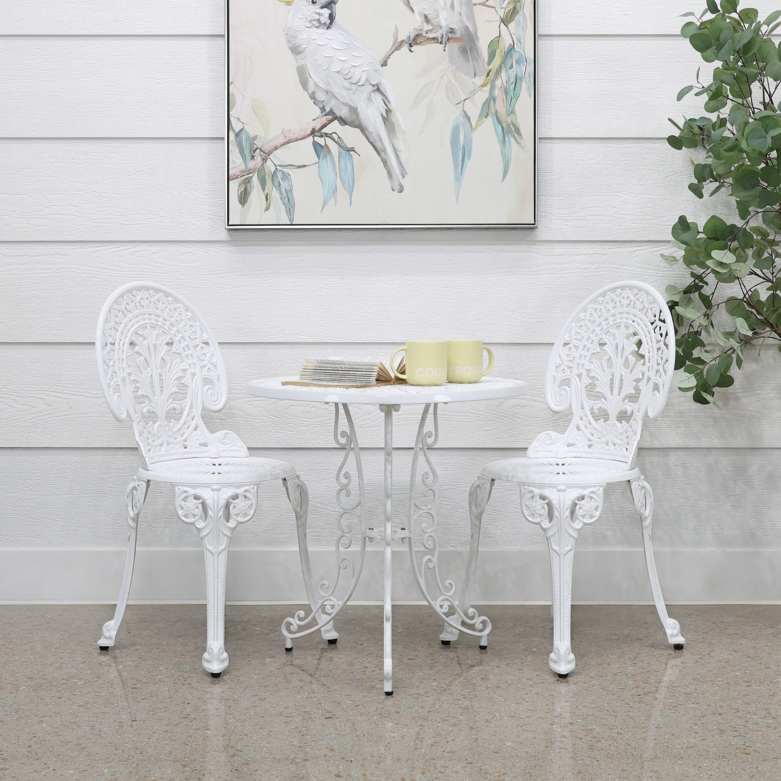 Crown Bistro Chair & Table Set - White