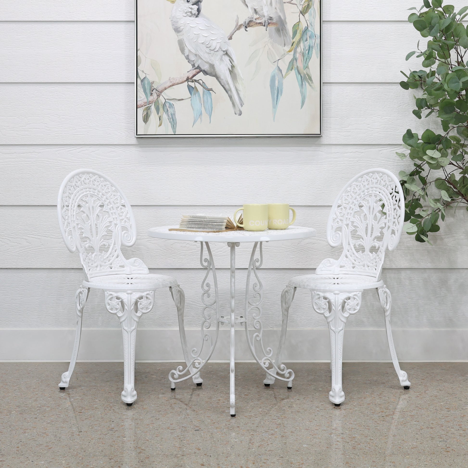 Crown Bistro Chair & Table Set - White