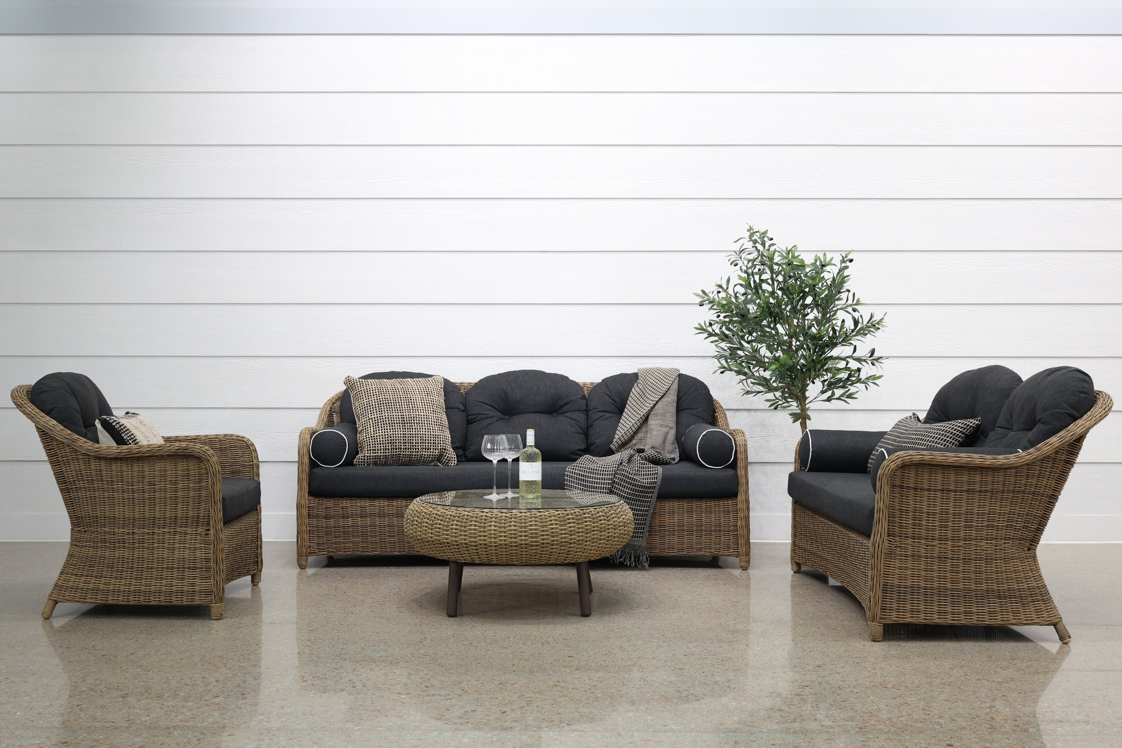 Mulwala Armchair - Brushed Wheat / Denim Grey