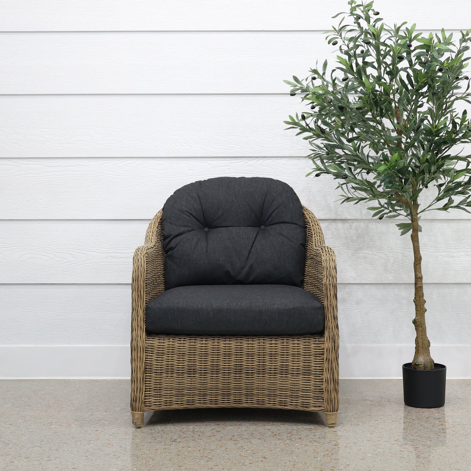 Mulwala Armchair - Brushed Wheat / Denim Grey
