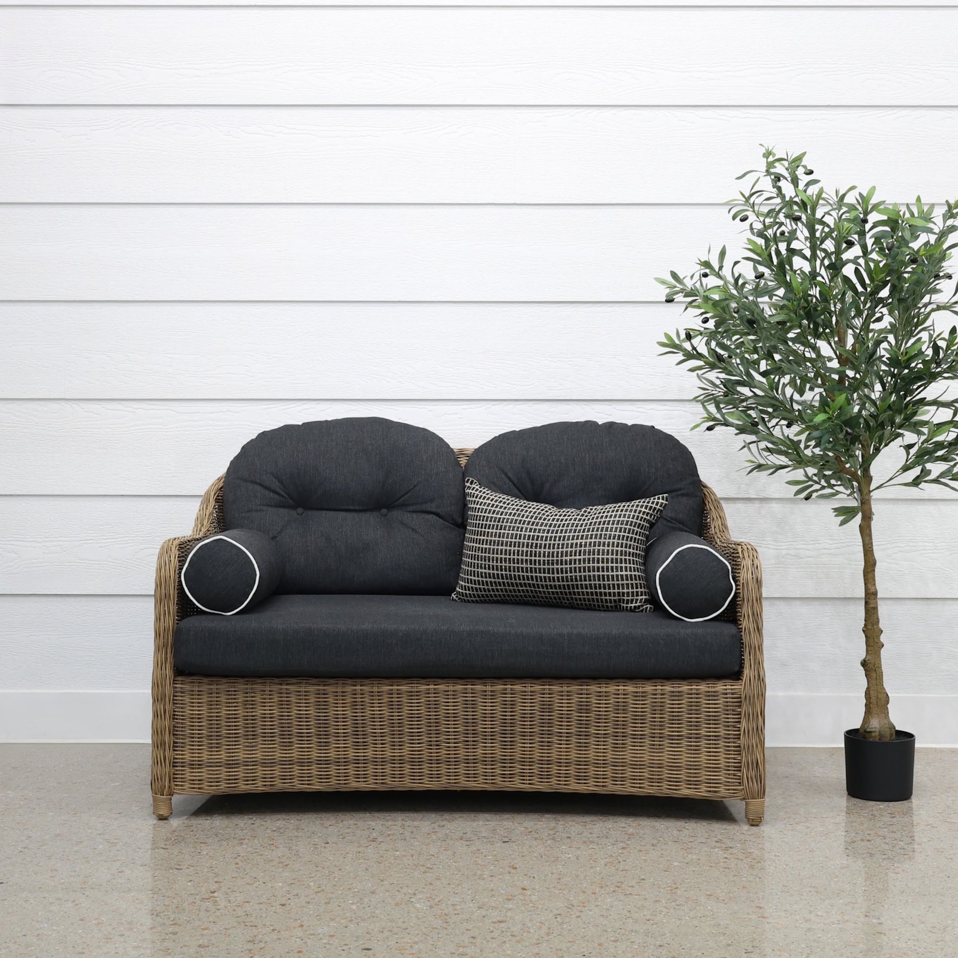Mulwala Loveseat - Brushed Wheat / Denim Grey