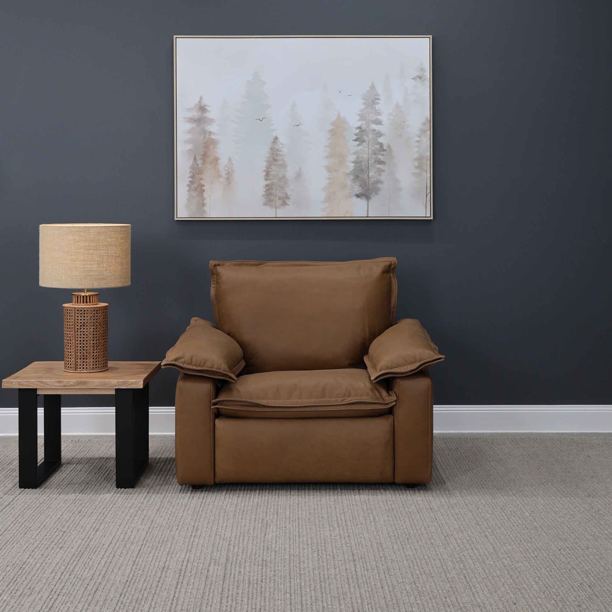 Portland Electric Recliner - Tan Leather