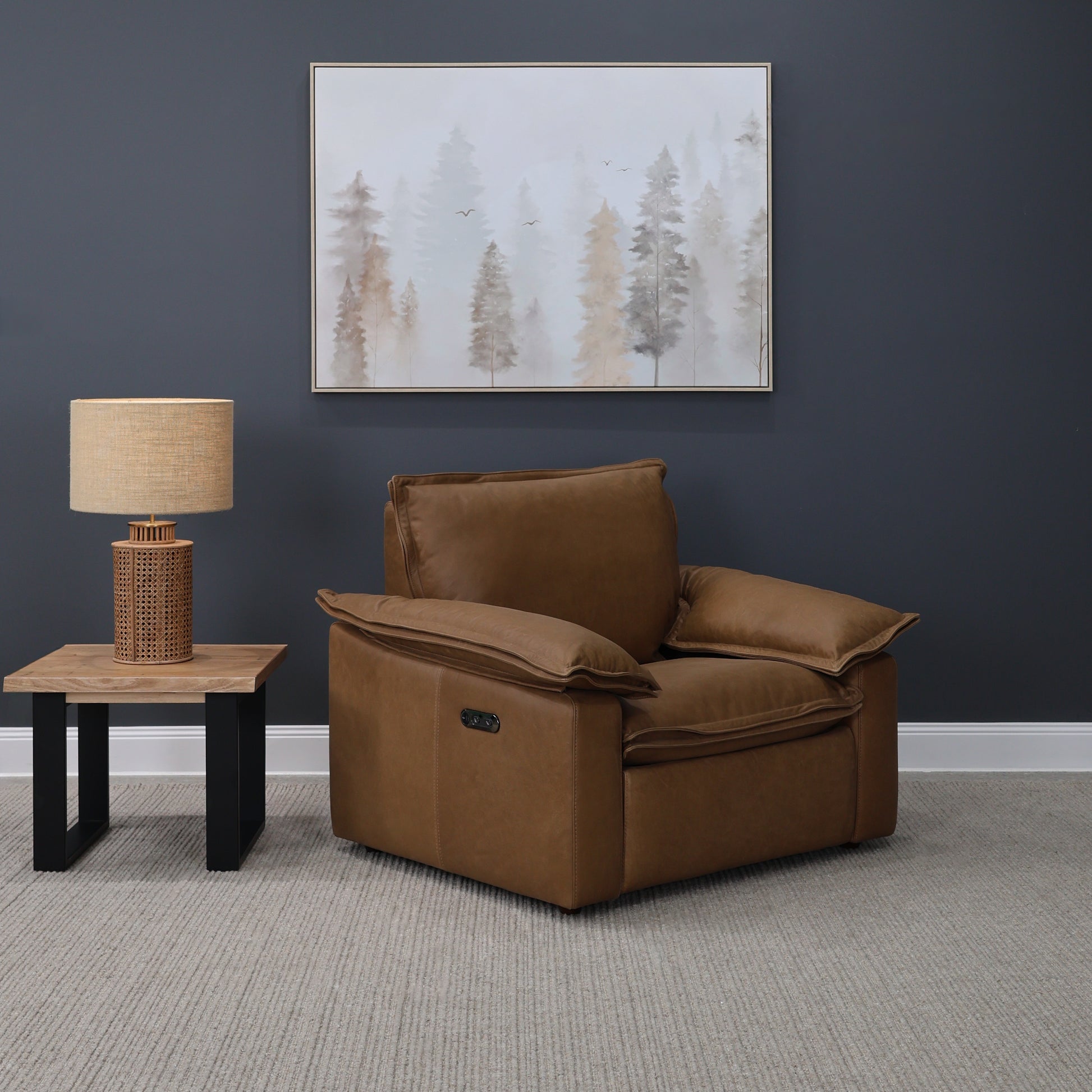 Portland Electric Recliner - Tan Leather