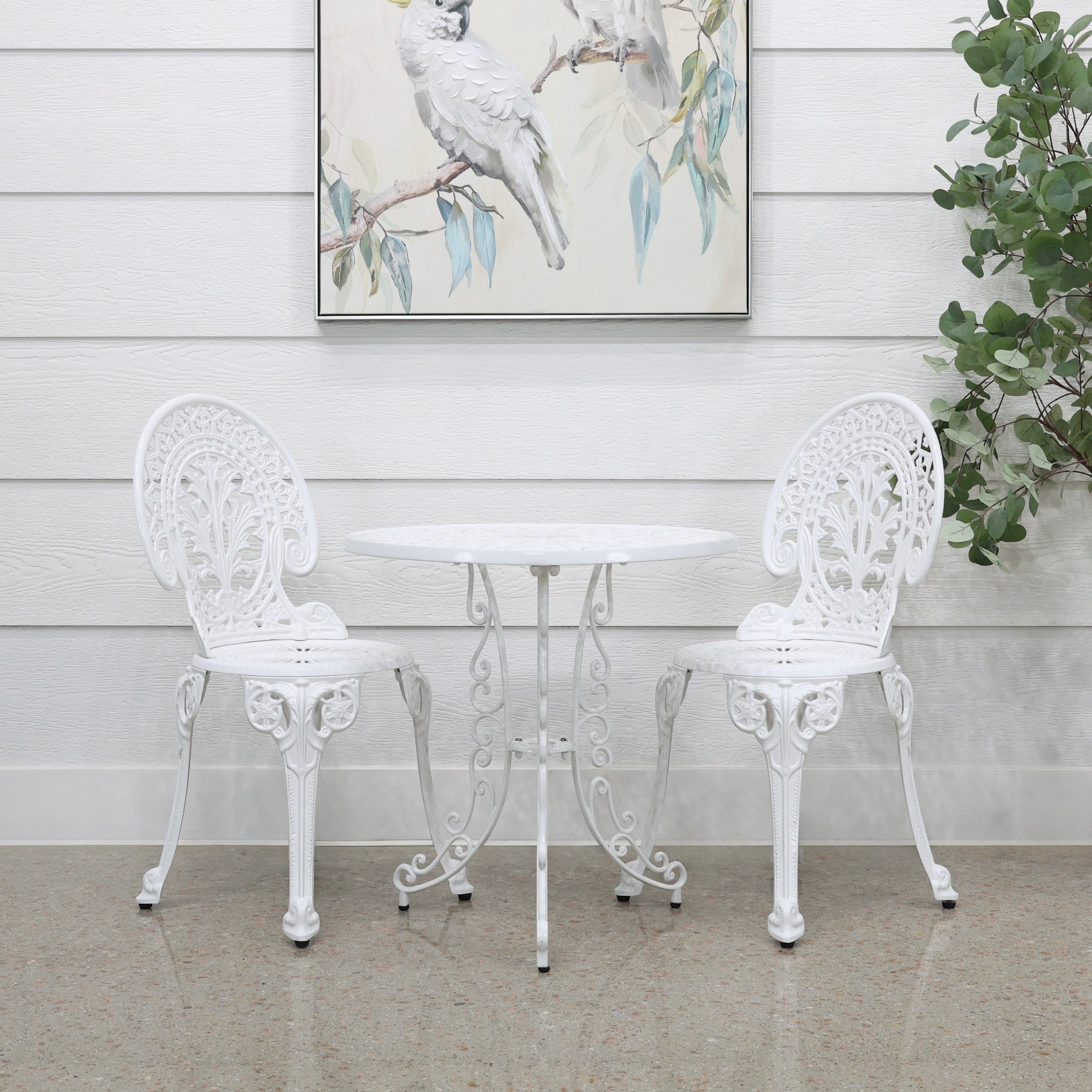 Crown Bistro Chair & Table Set - White