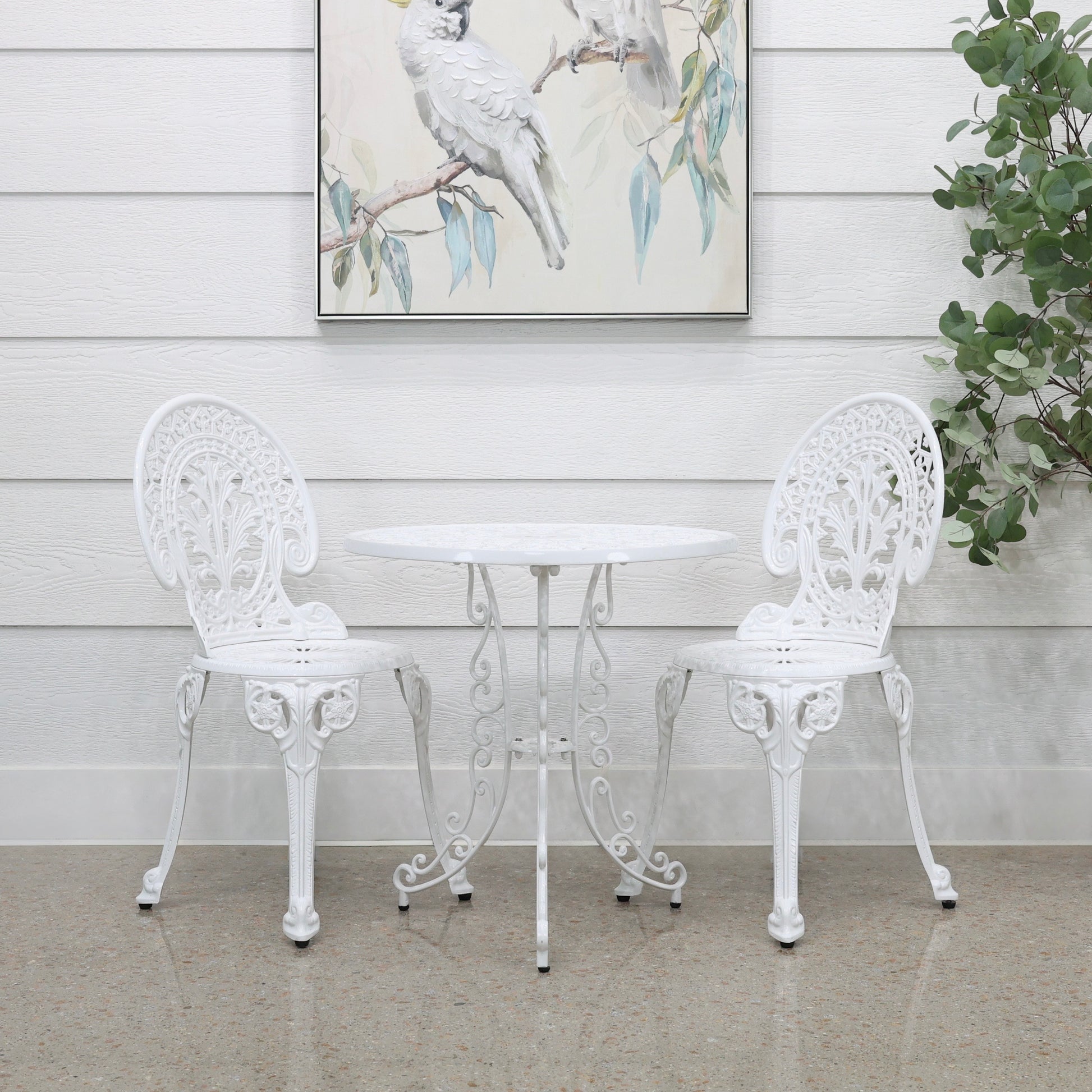 Crown Bistro Chair & Table Set - White