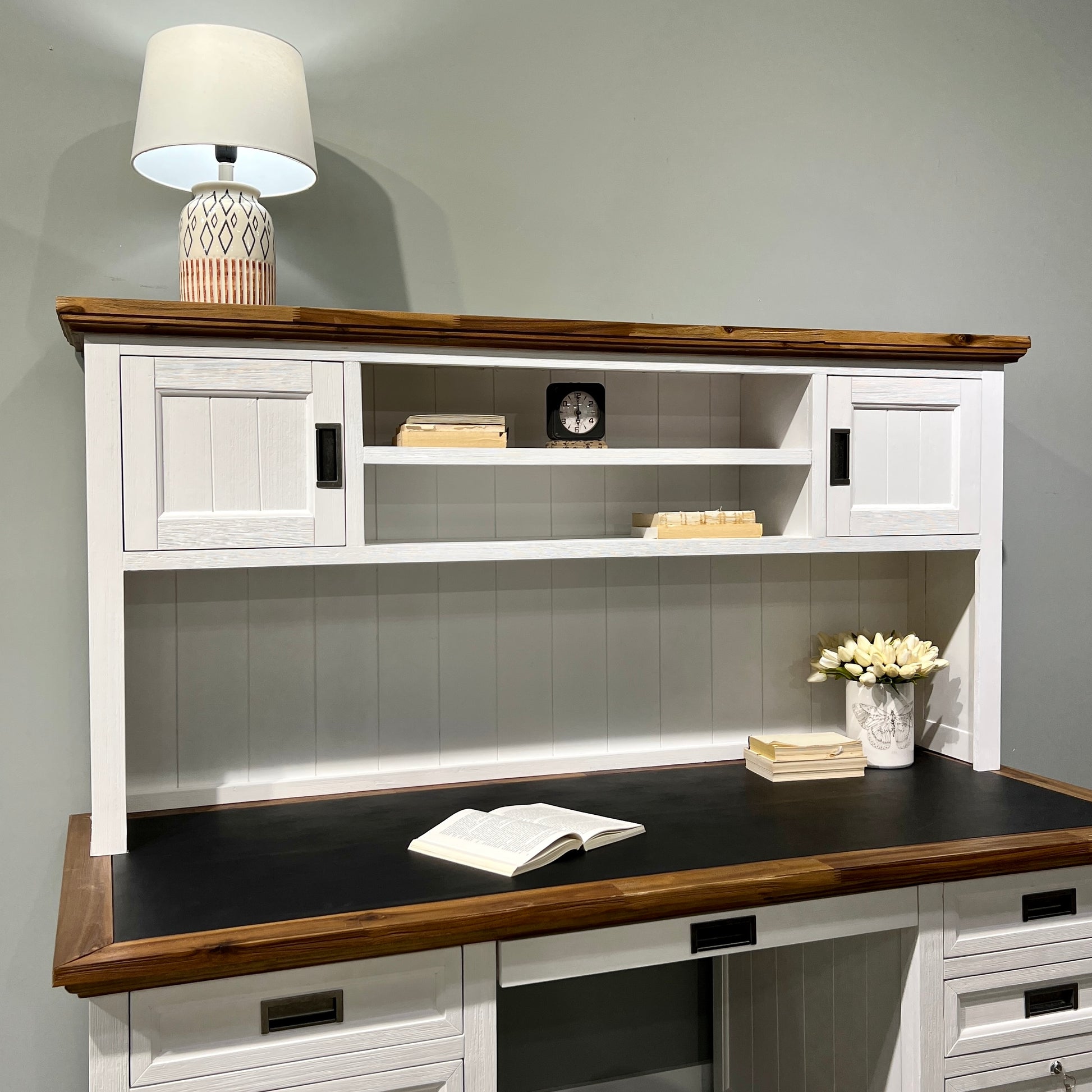 Provedore Two Tone Desk & Hutch