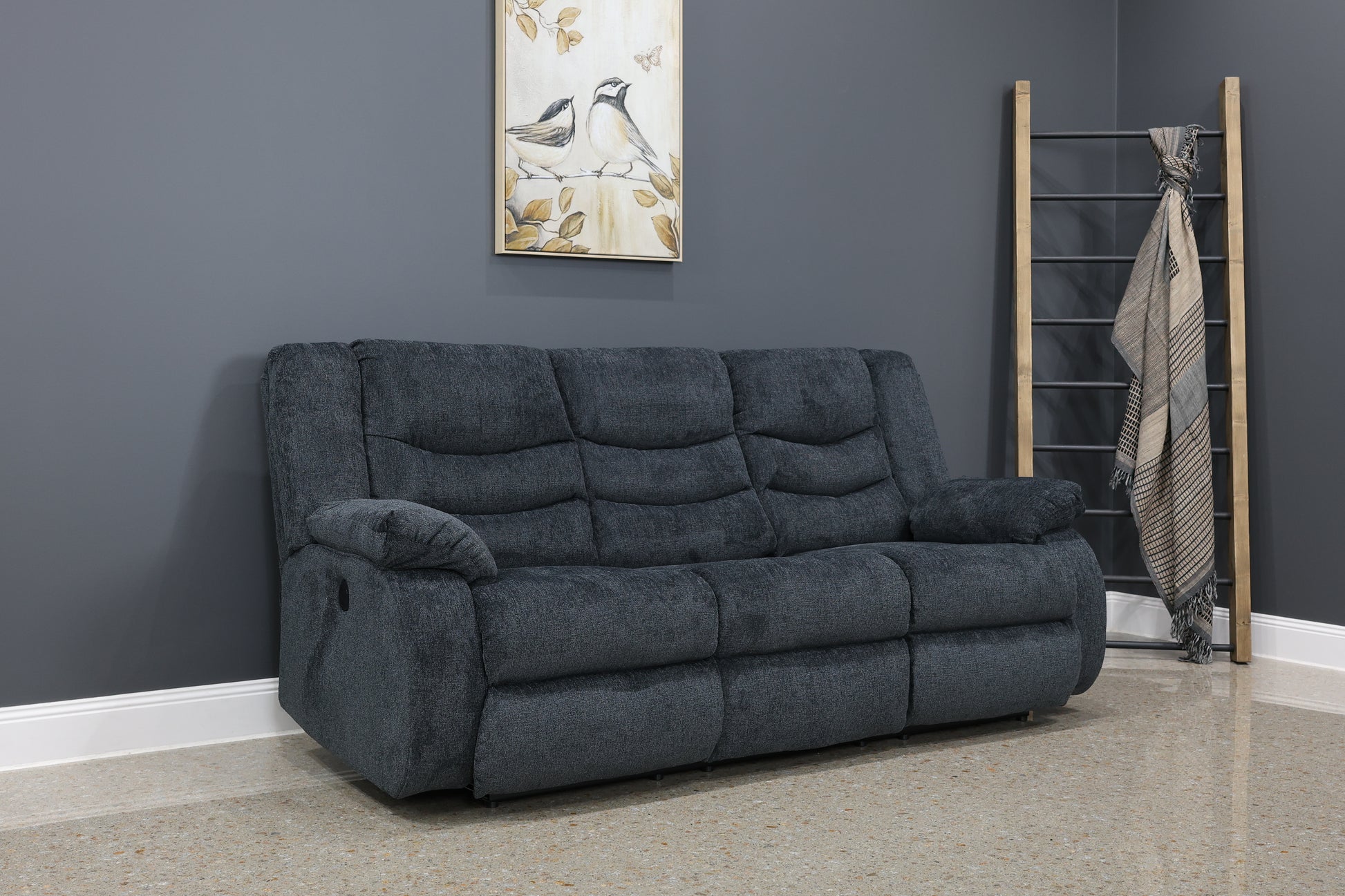 Werribee Electric Reclining Sofa - Caviar