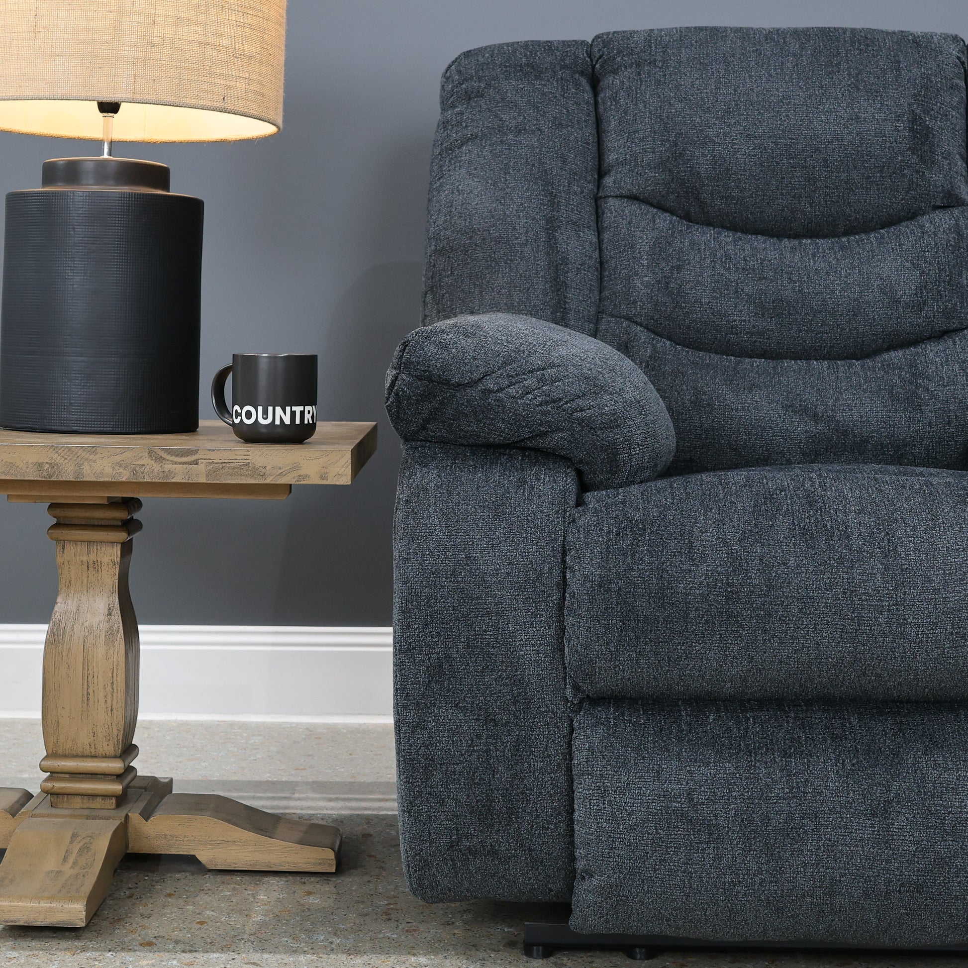 Werribee Electric Reclining Sofa - Caviar