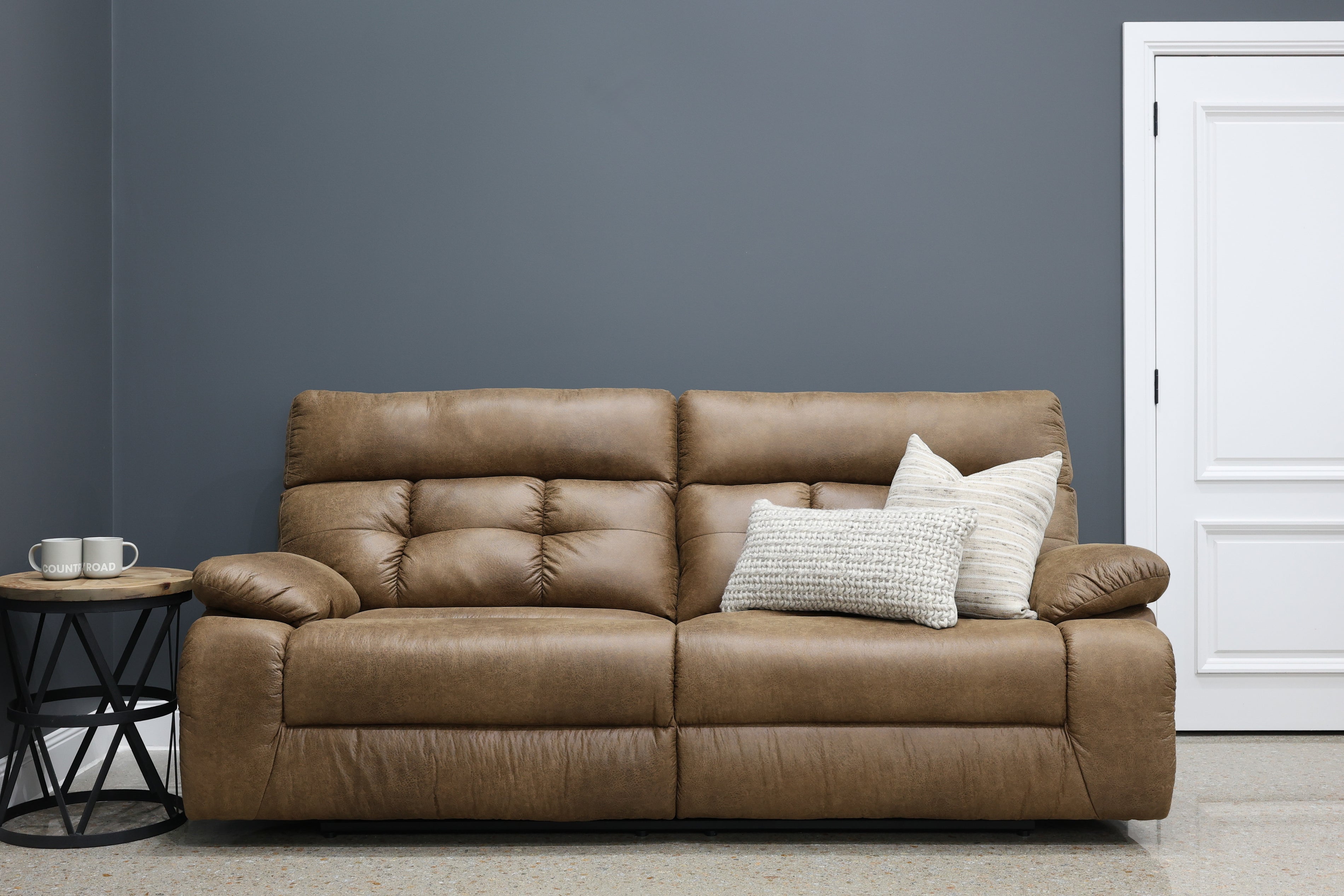 Narrabri Reclining Loveseat - Tan Leather Air