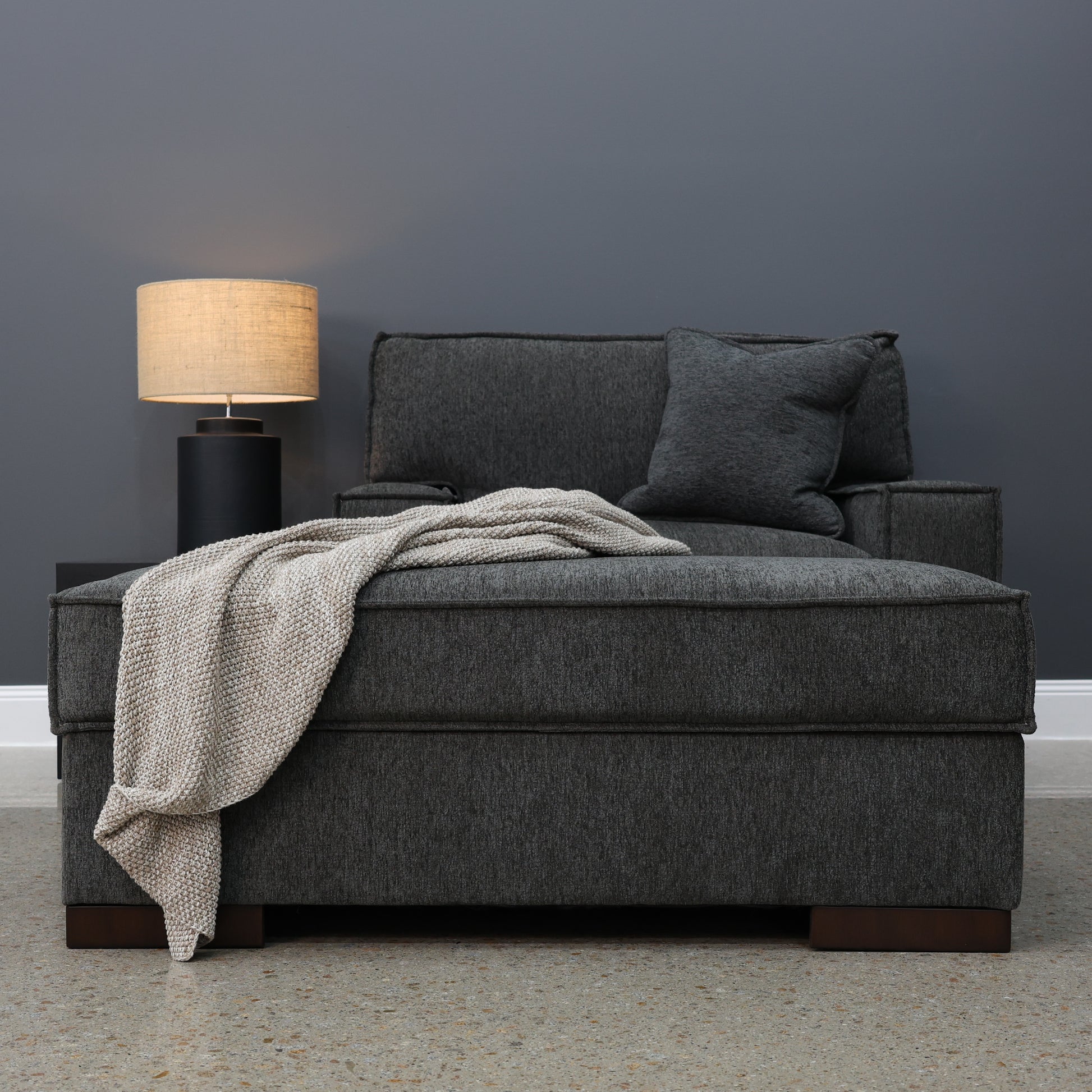 Gembrook Ottoman w/ Storage - Dark Grey