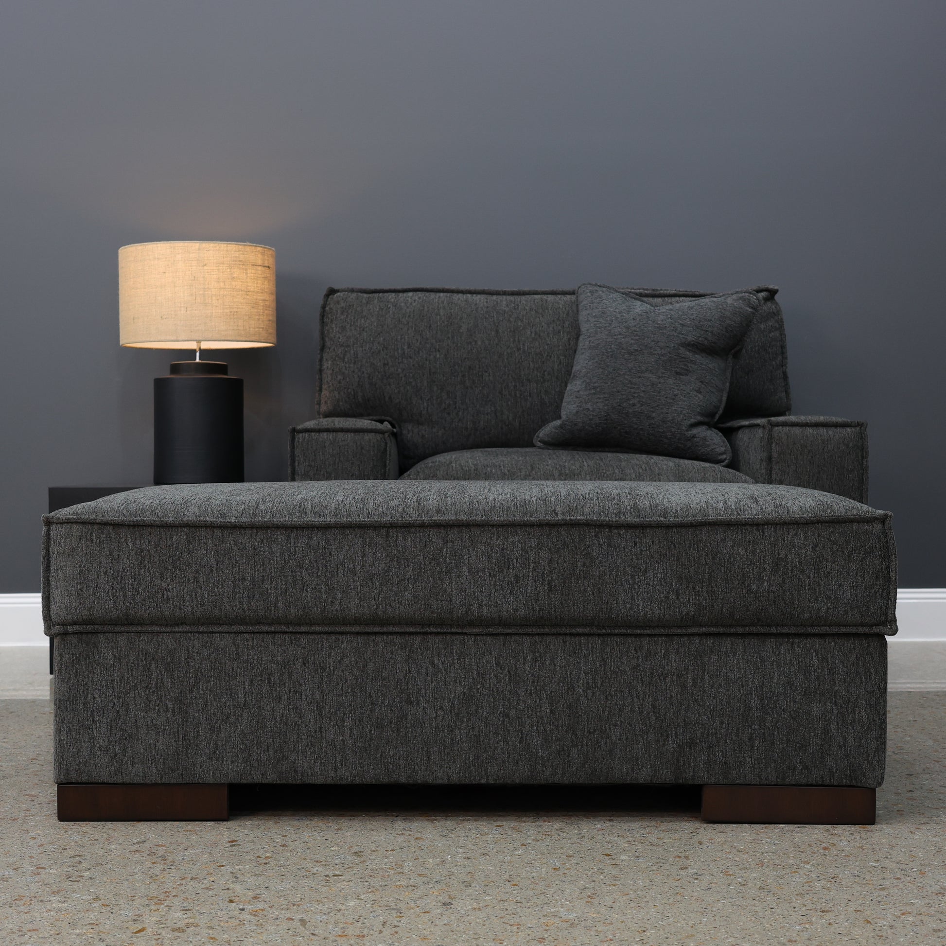 Gembrook Ottoman w/ Storage - Dark Grey