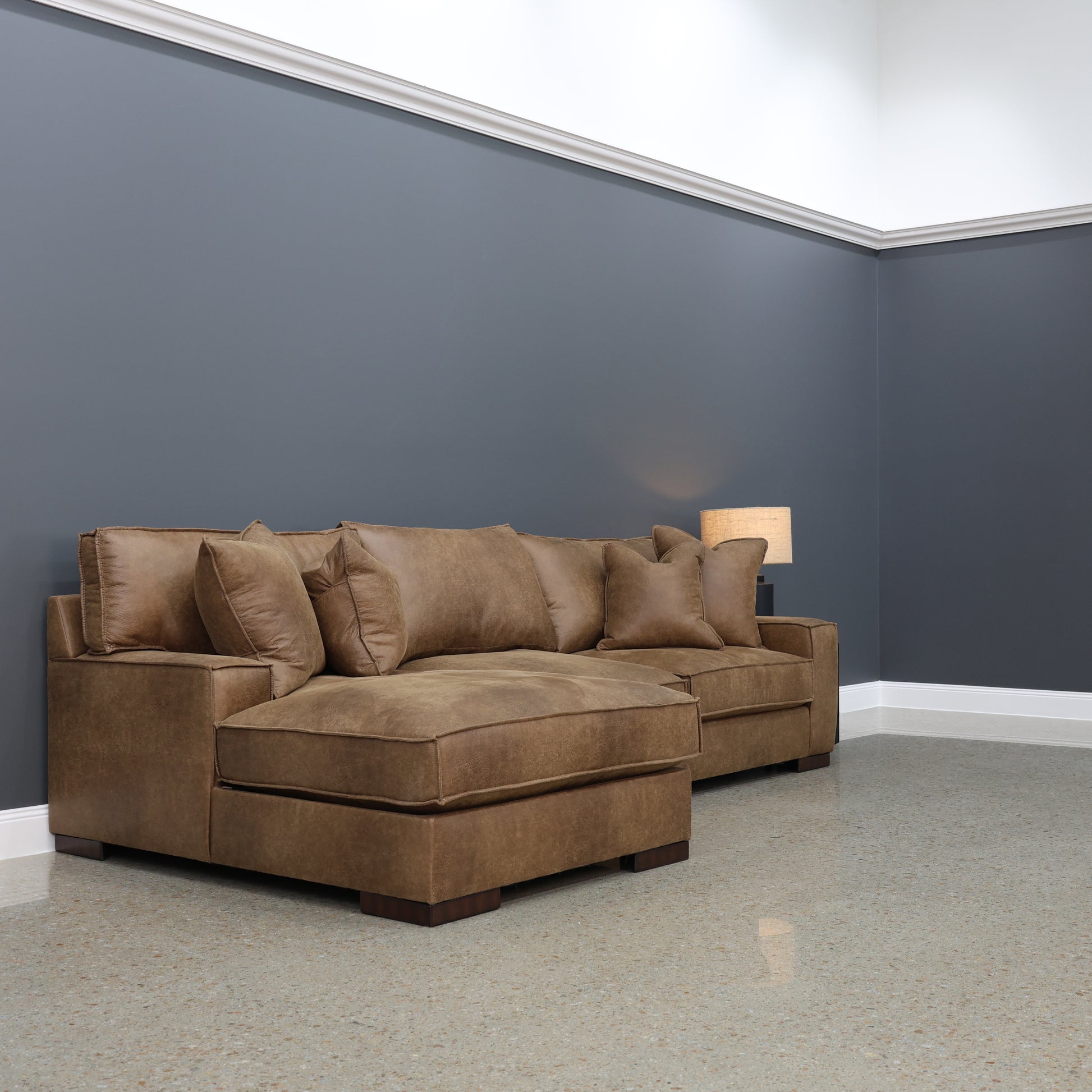 Gembrook LHF Sofa Chaise - Tan Leather Air