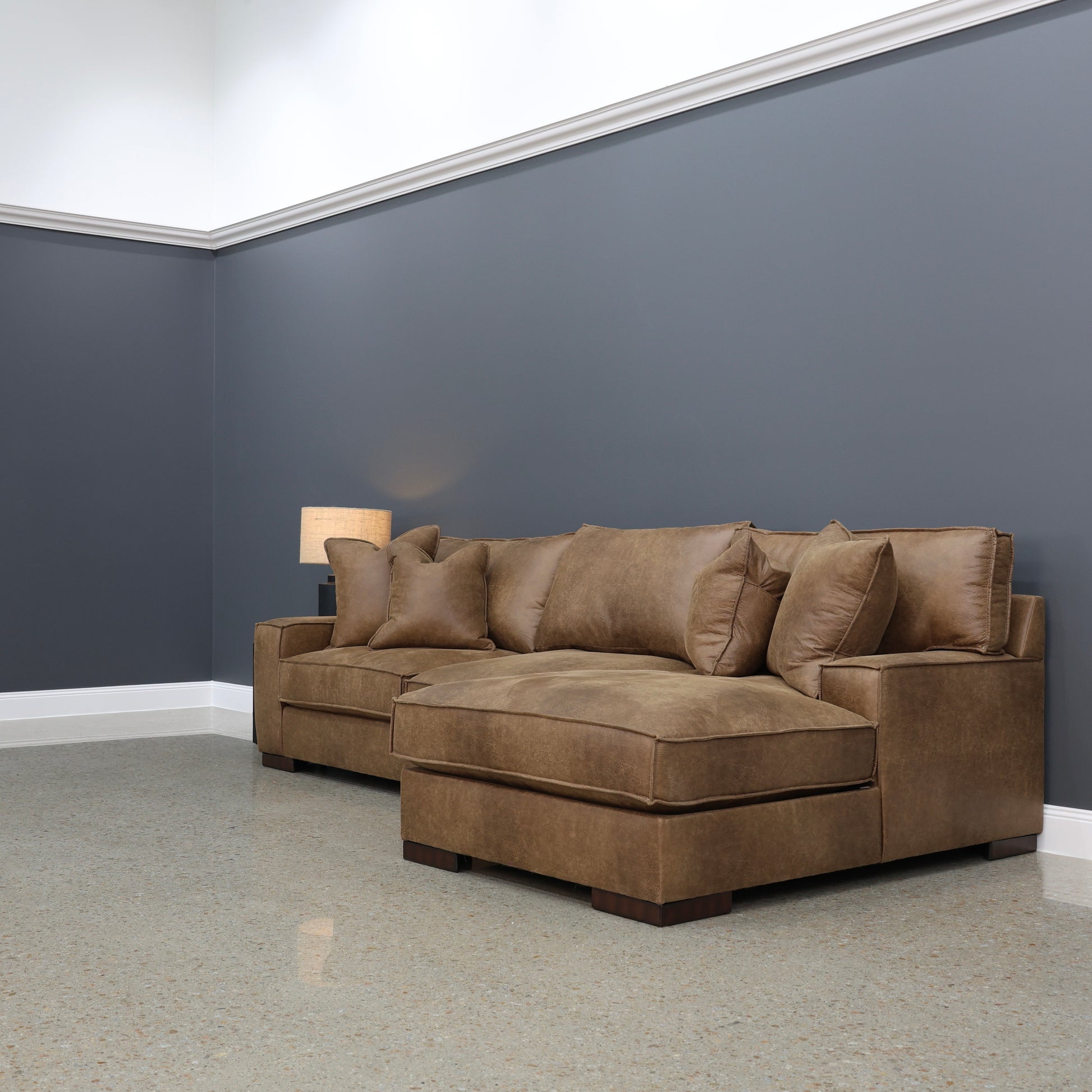 Gembrook RHF Sofa Chaise - Tan Leather Air