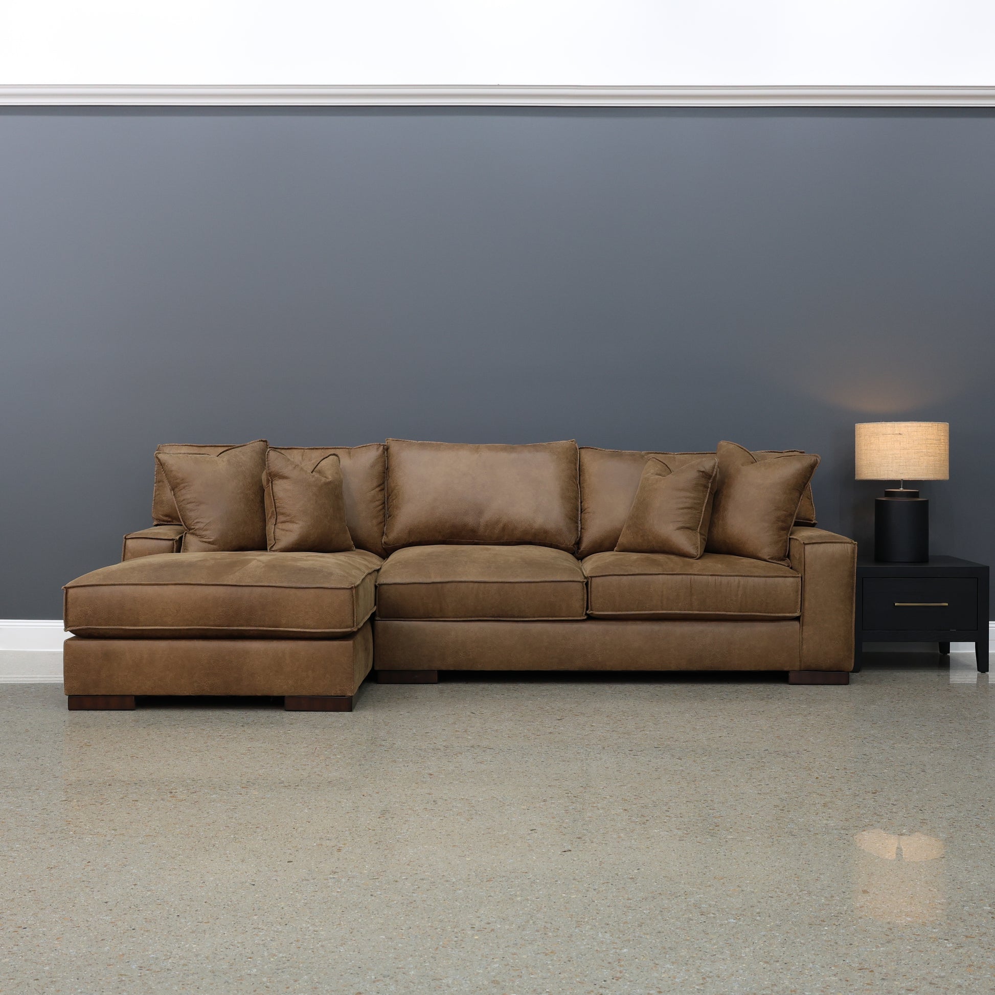Gembrook LHF Sofa Chaise - Tan Leather Air
