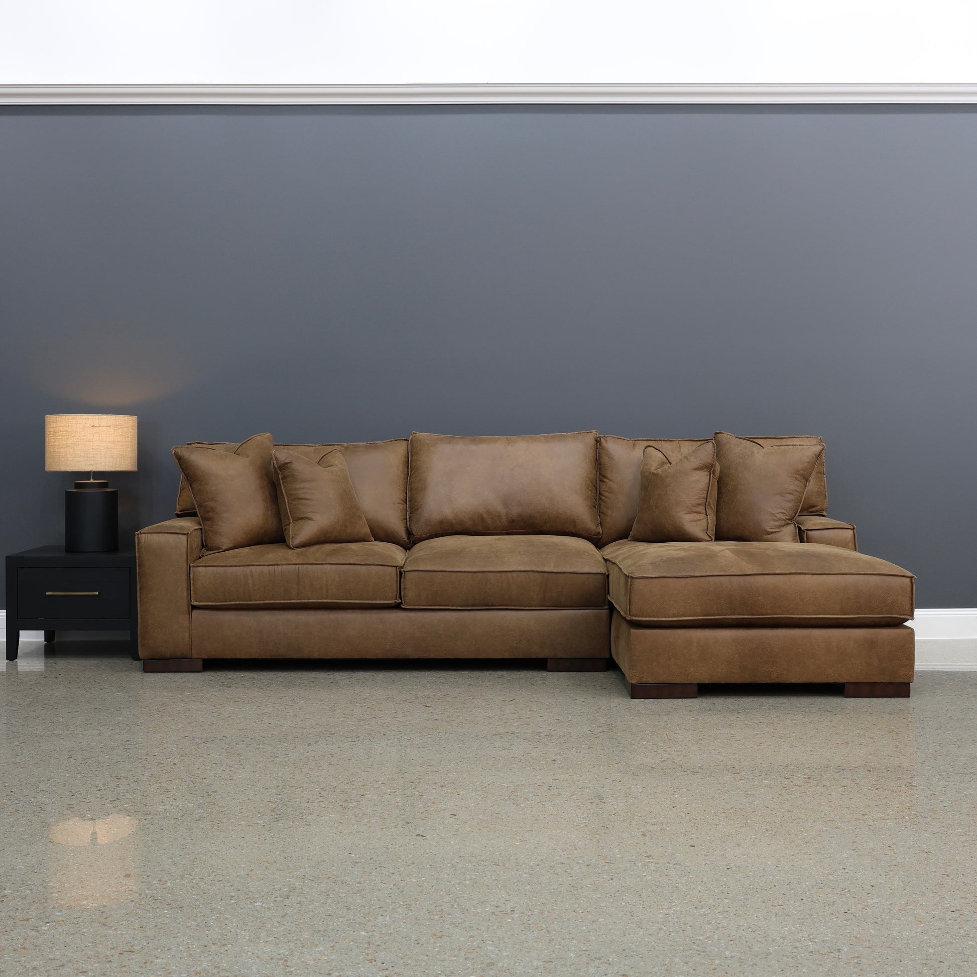 Gembrook RHF Sofa Chaise - Tan Leather Air