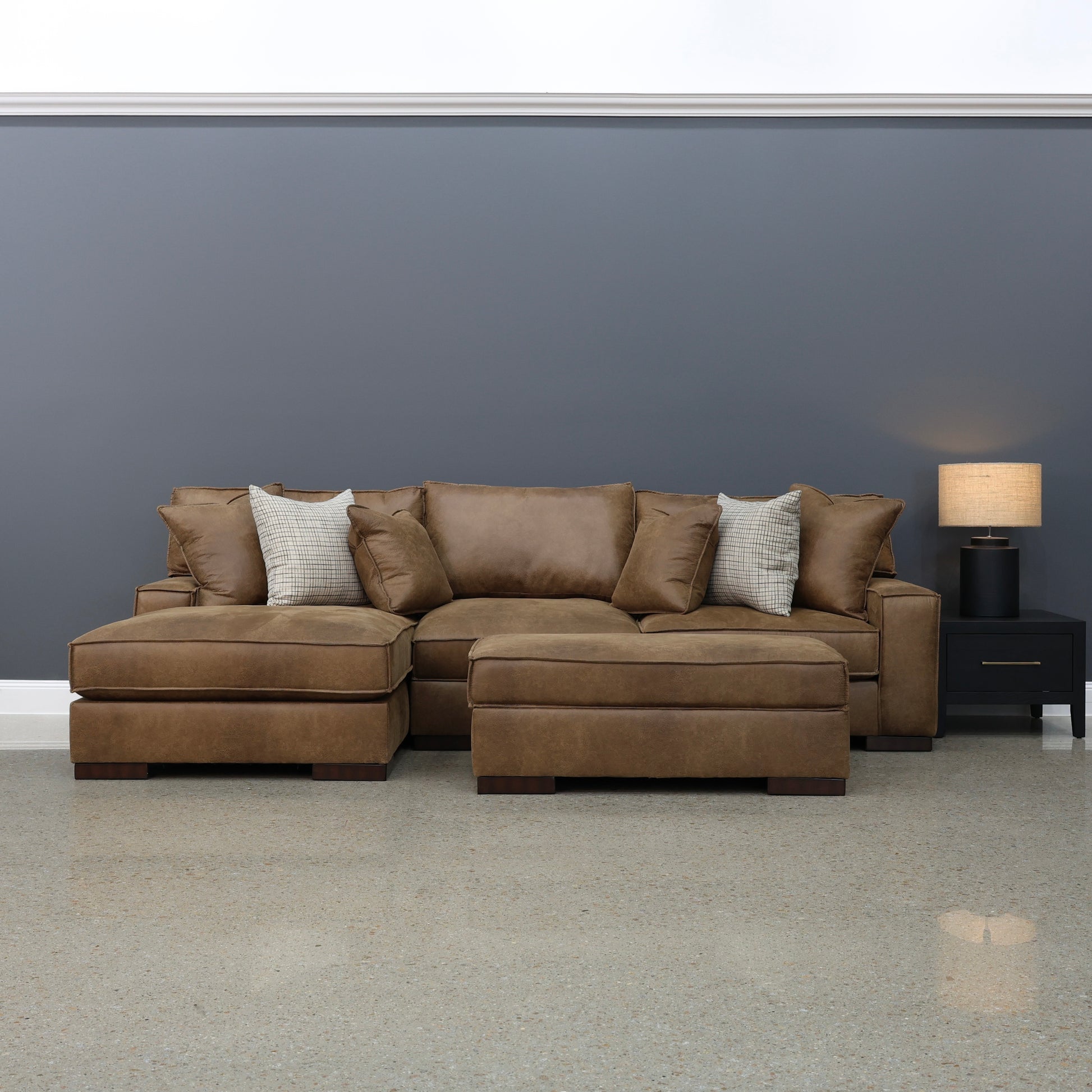 Gembrook LHF Sofa Chaise - Tan Leather Air