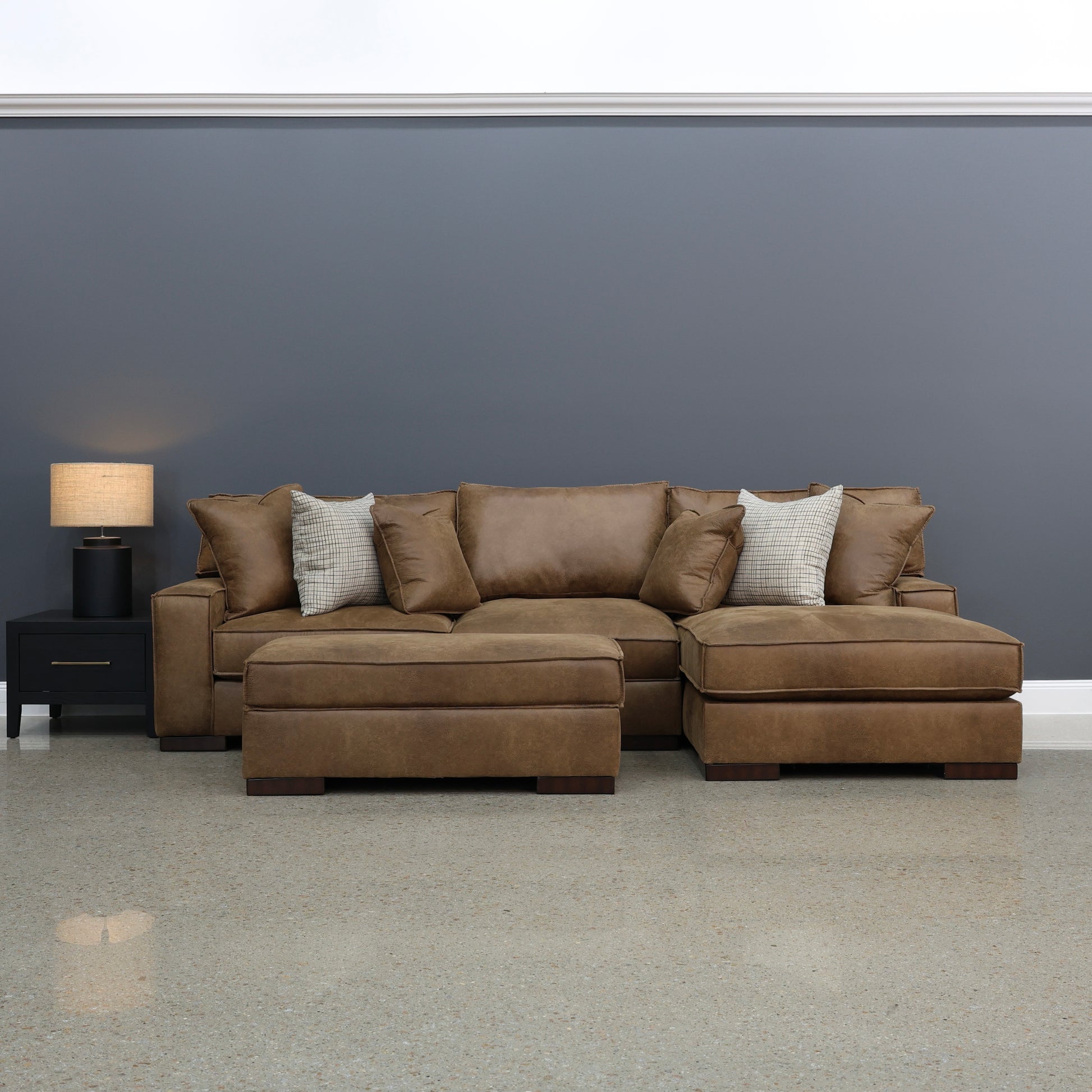 Gembrook RHF Sofa Chaise - Tan Leather Air