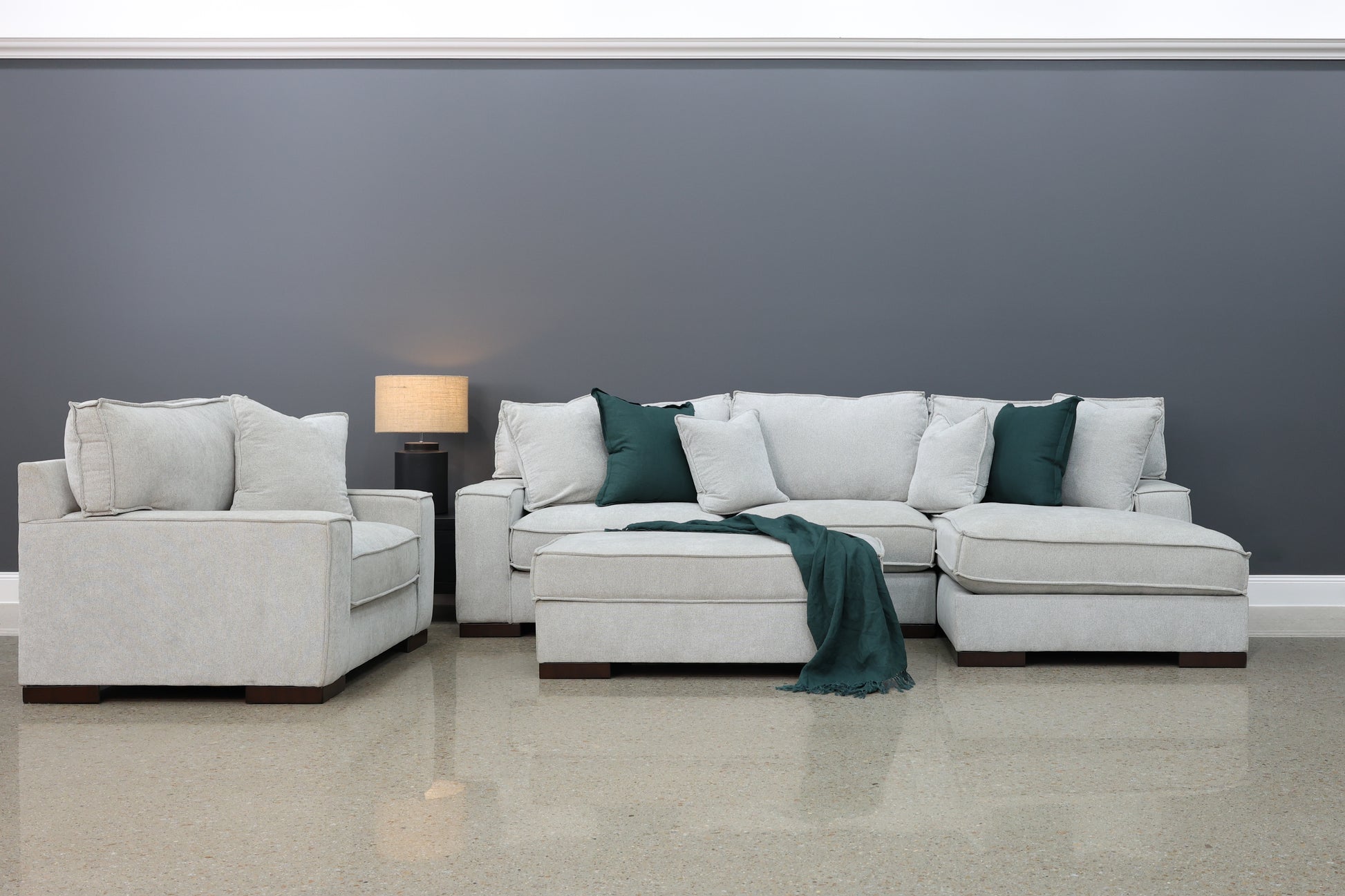 Gembrook RHF Sofa Chaise - Light Grey