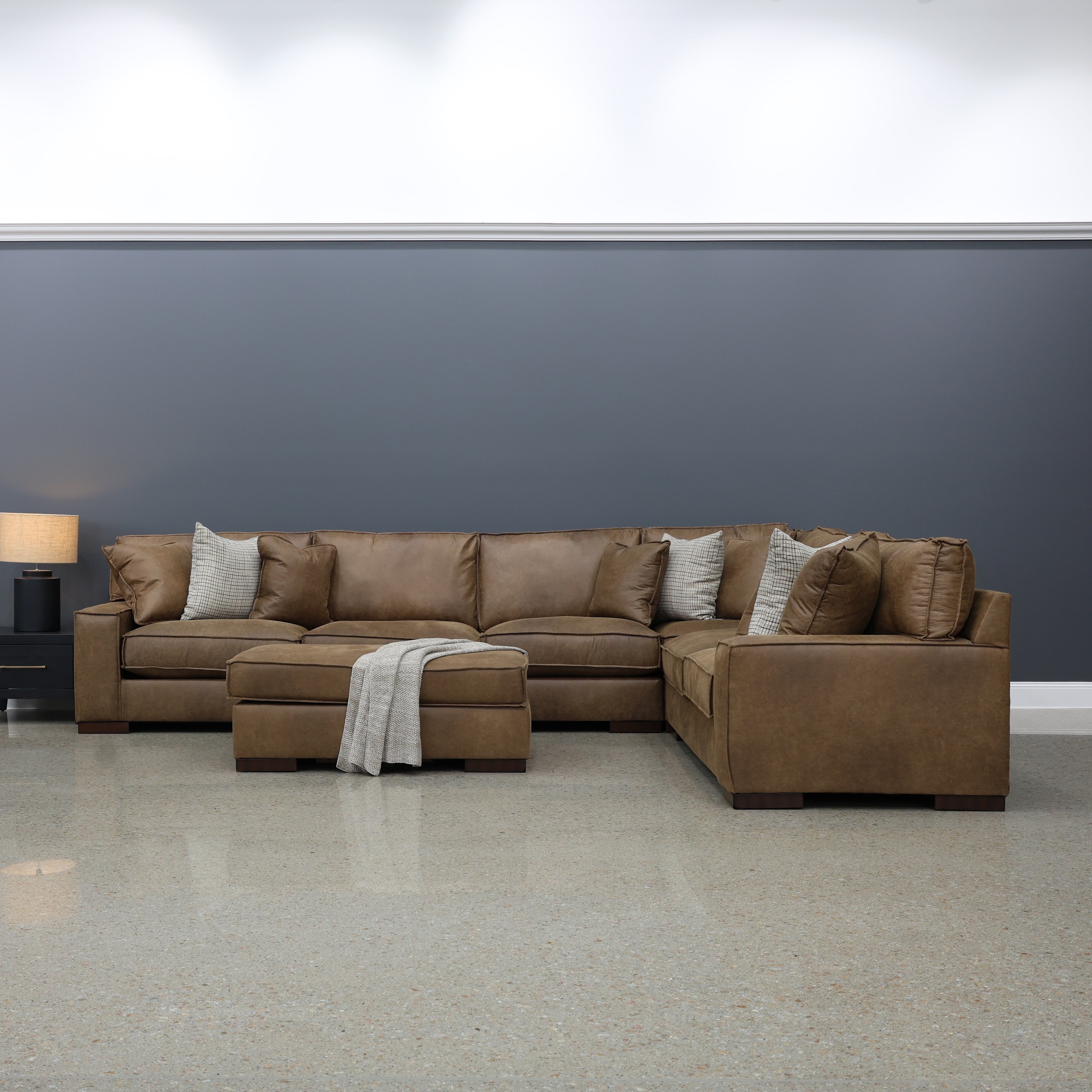 Gembrook 4 Piece Corner Lounge - Tan Leather Air
