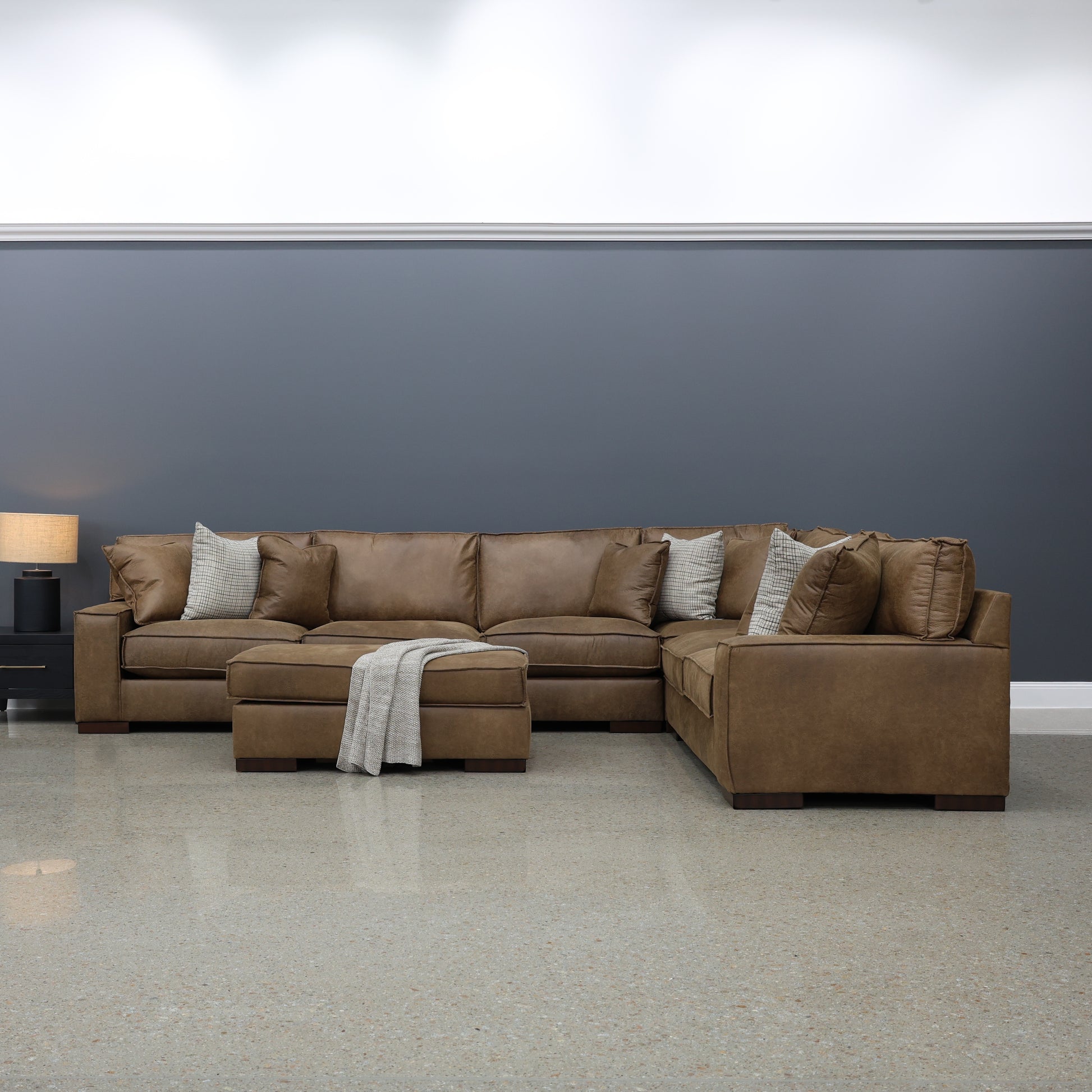 Gembrook 4 Piece Corner Lounge - Tan Leather Air