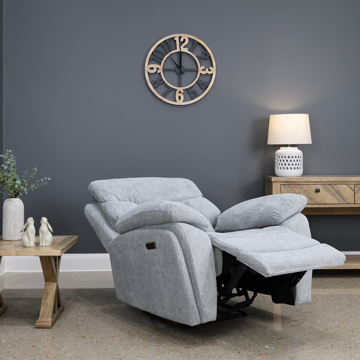Havana Electric Recliner - Soft Grey