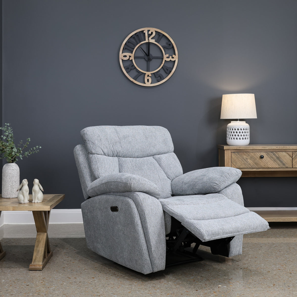 Havana Electric Recliner - Soft Grey