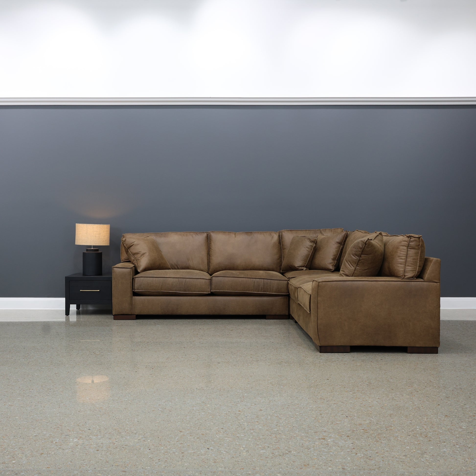 Gembrook Corner Lounge - Tan Leather Air