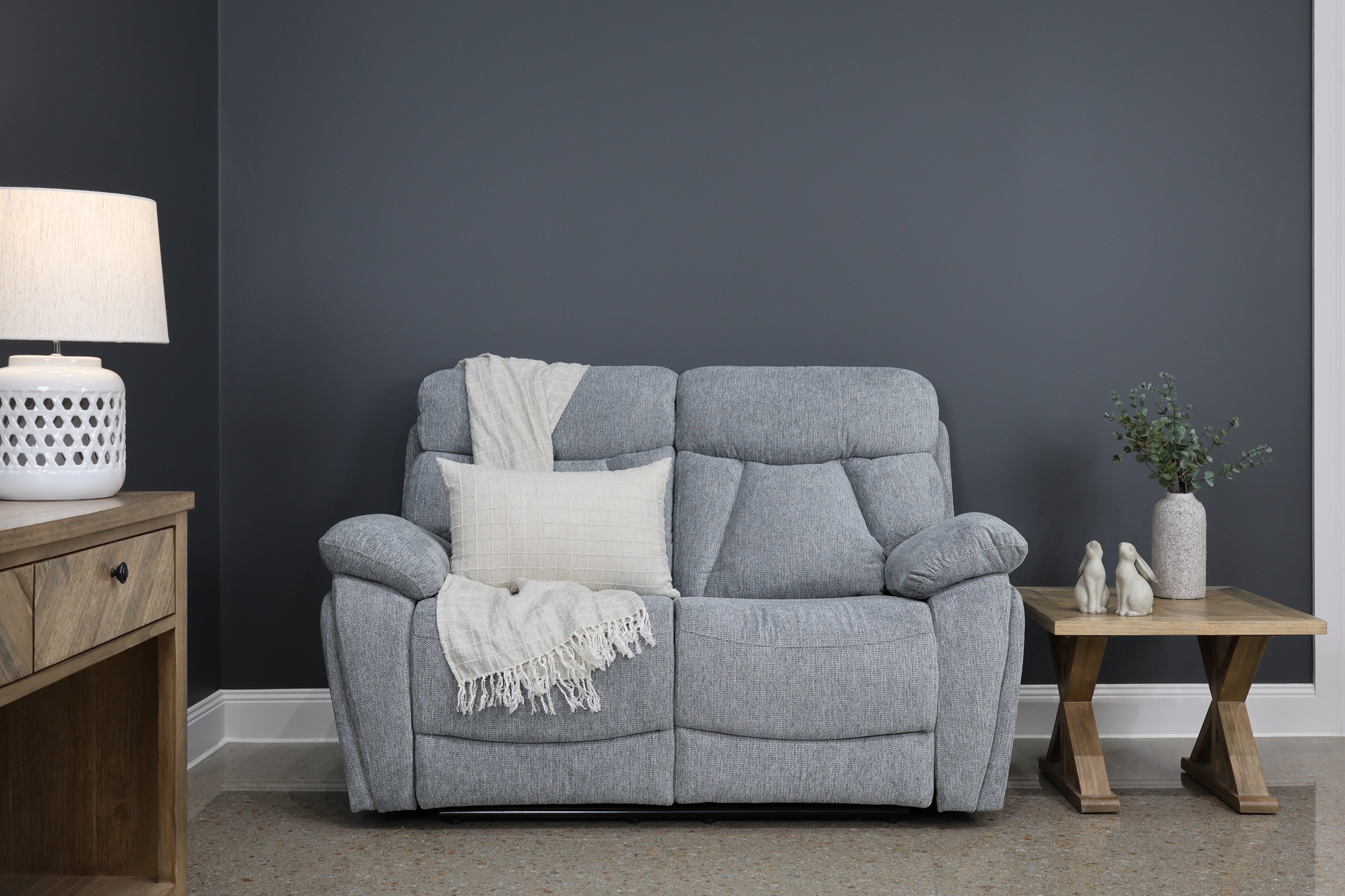 Havana 2 Seater Electric Sofa - Soft Grey (Water Repellent Fabric)