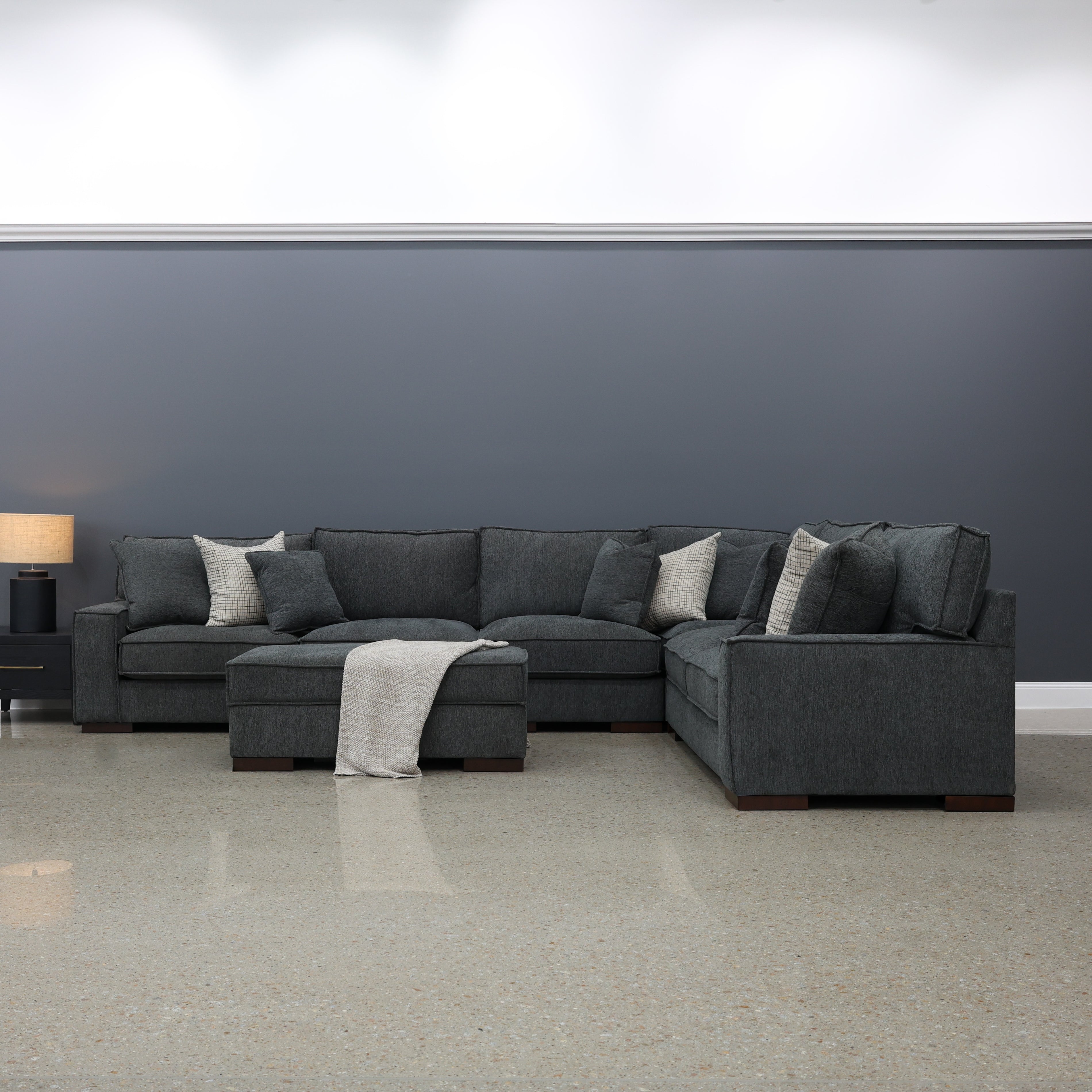 Gembrook 4 Piece Corner Lounge - Dark Grey