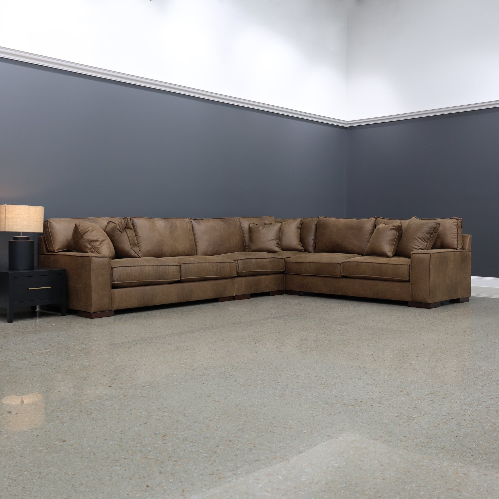 Gembrook 4 Piece Corner Lounge - Tan Leather Air