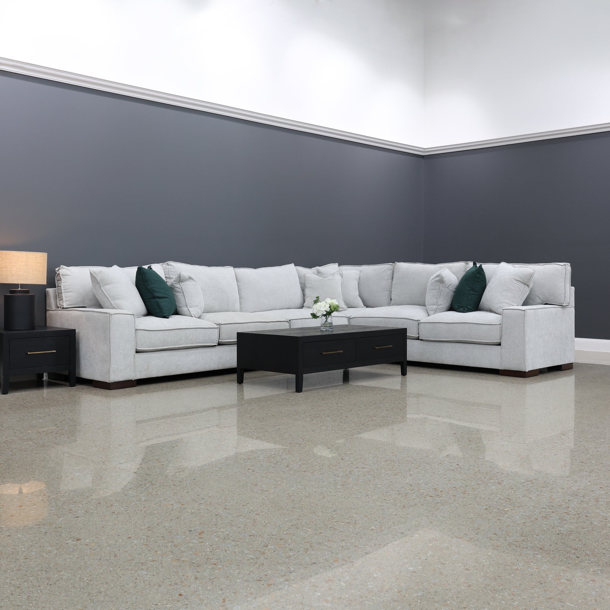 Gembrook 4 Piece Corner Lounge - Light Grey