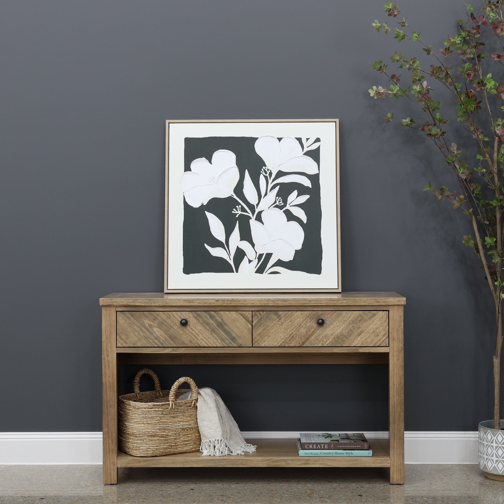 Black and White Blooms A Canvas