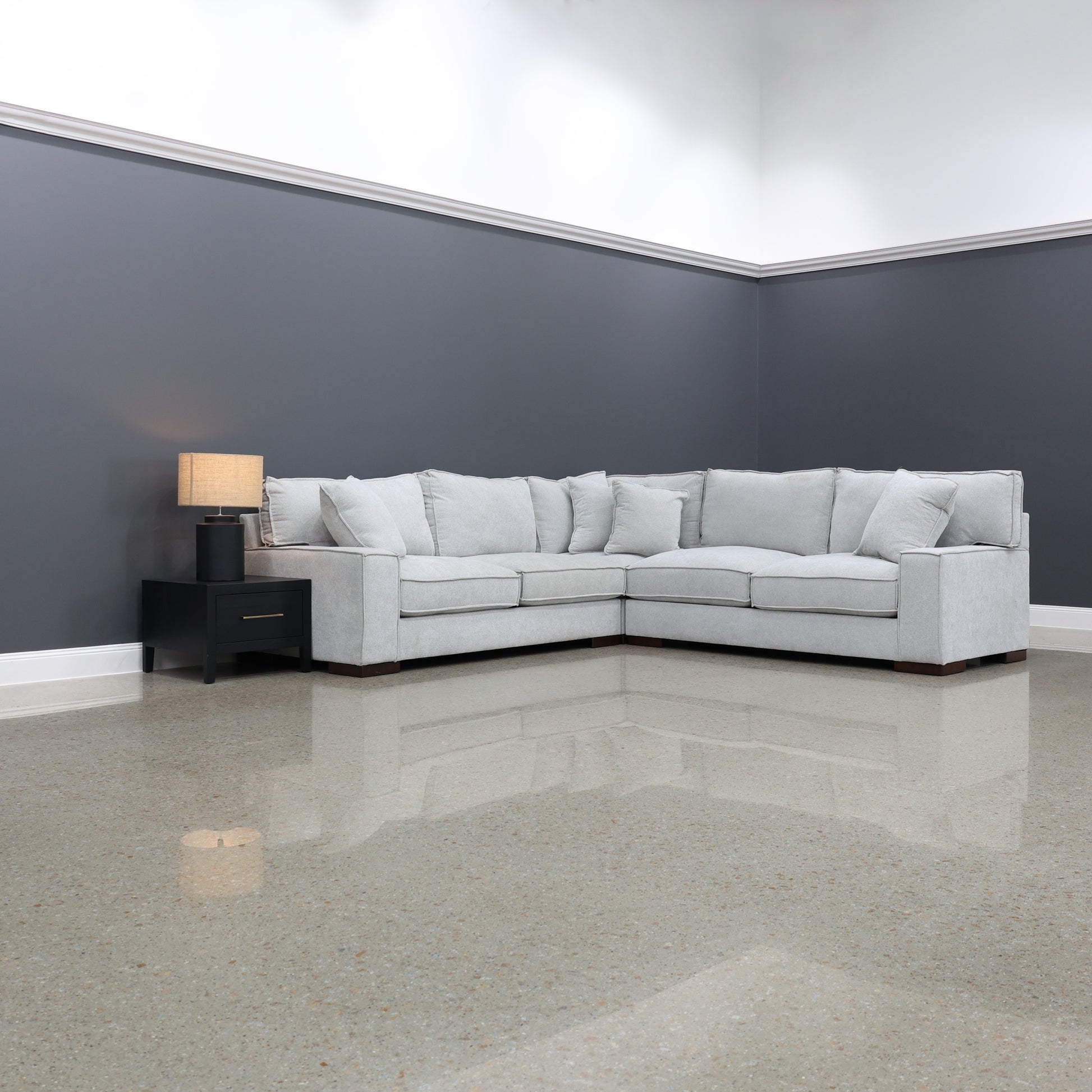 Gembrook Corner Lounge - Light Grey