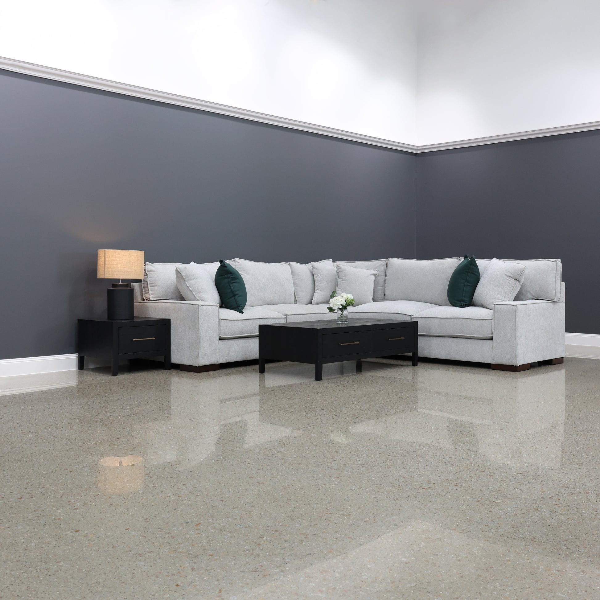 Gembrook Corner Lounge - Light Grey