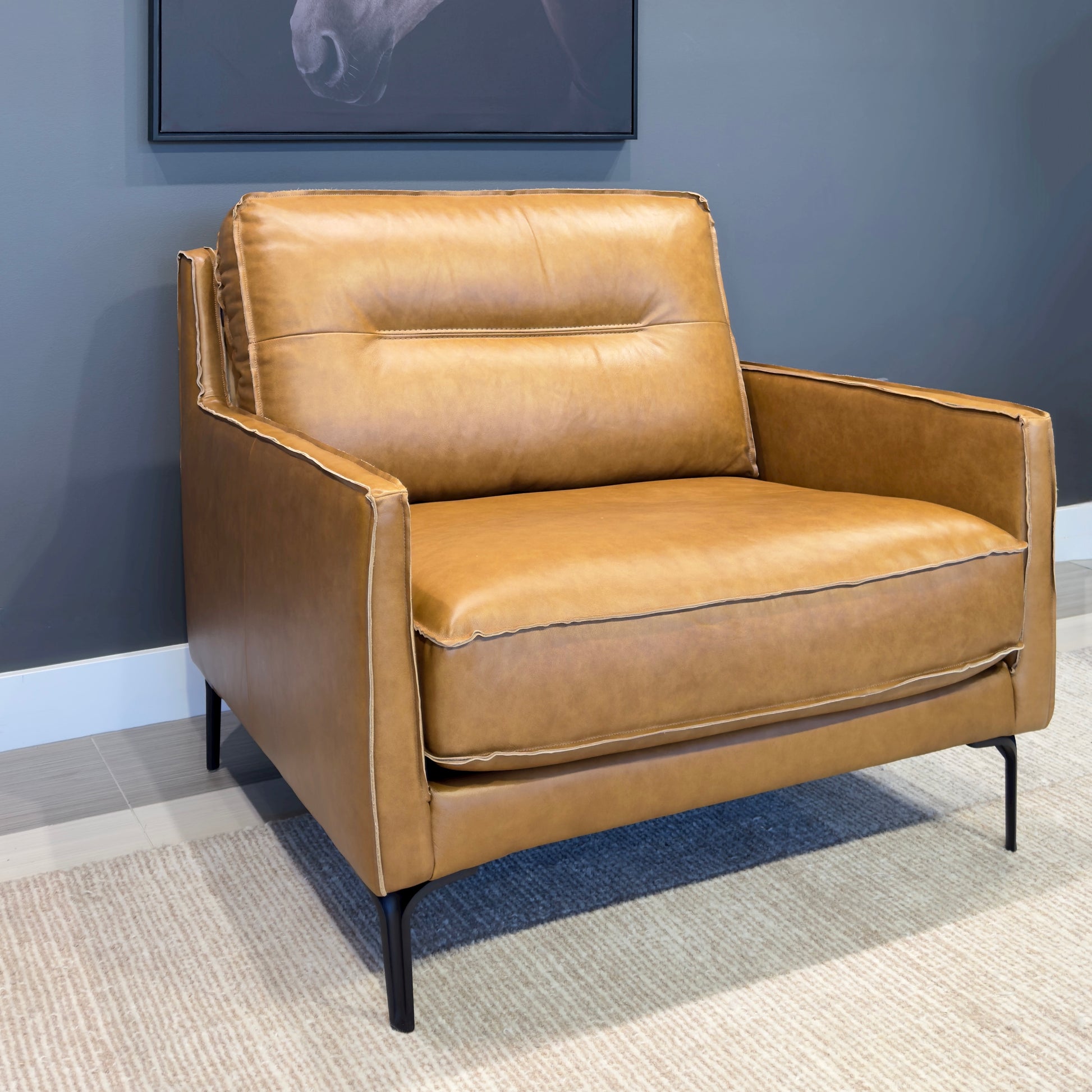Mossman Armchair - Tan Leather