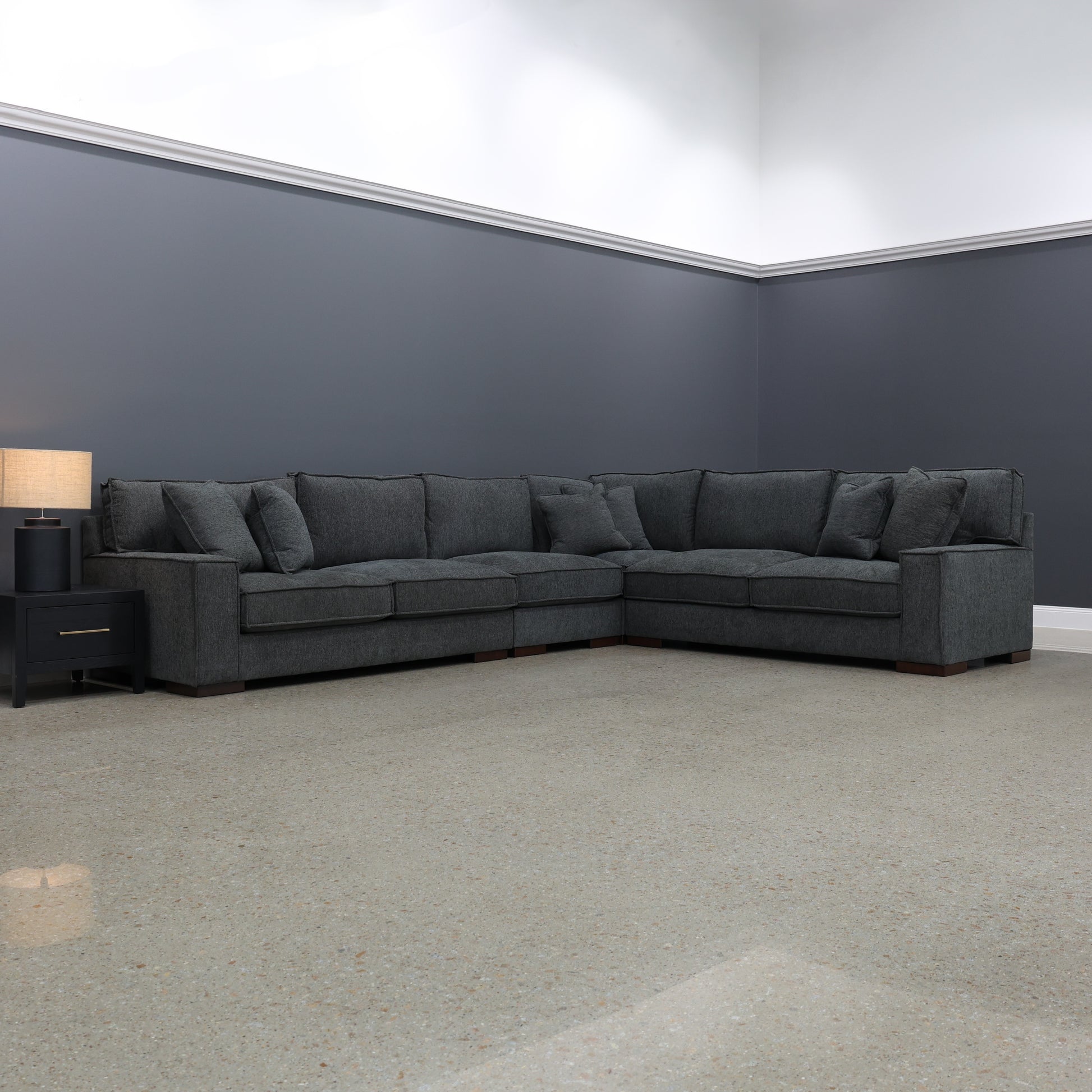Gembrook 4 Piece Corner Lounge - Dark Grey