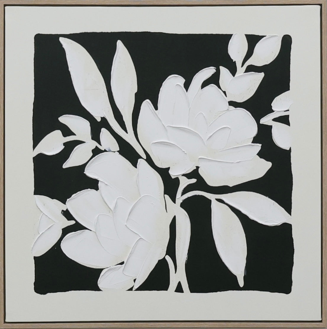 Black and White Blooms B Canvas