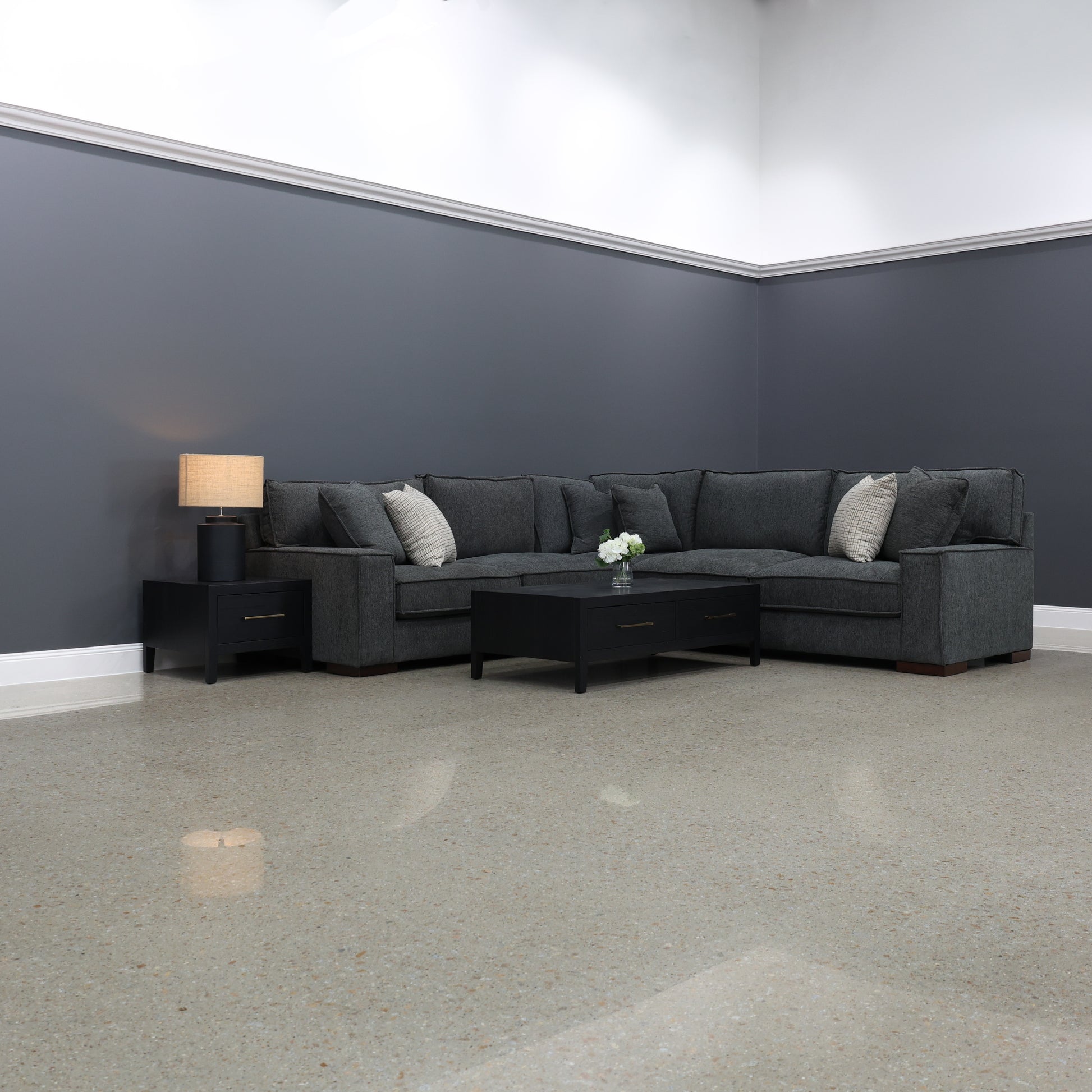 Gembrook Corner Lounge - Dark Grey