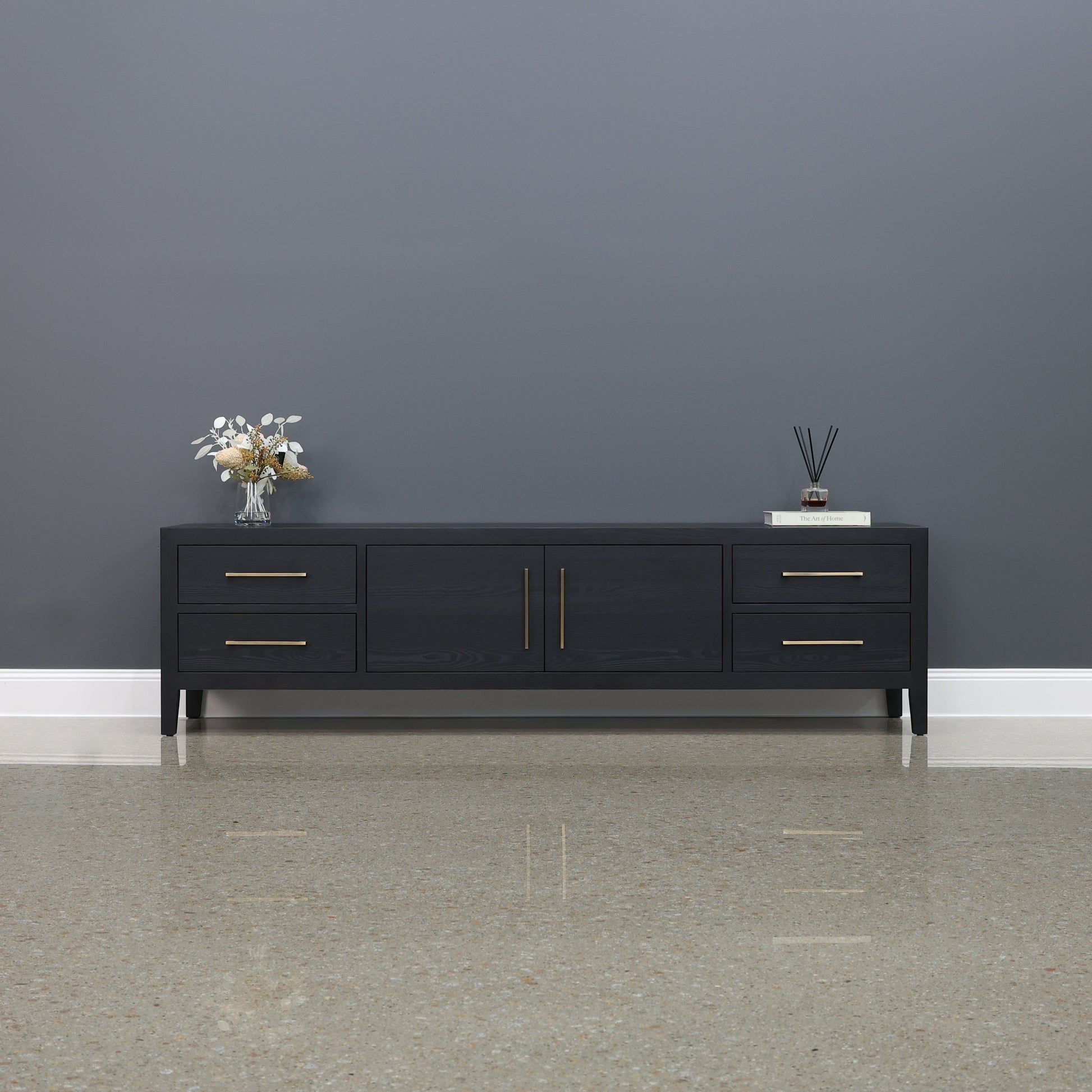 Elizabeth TV Unit 220cm L - Black