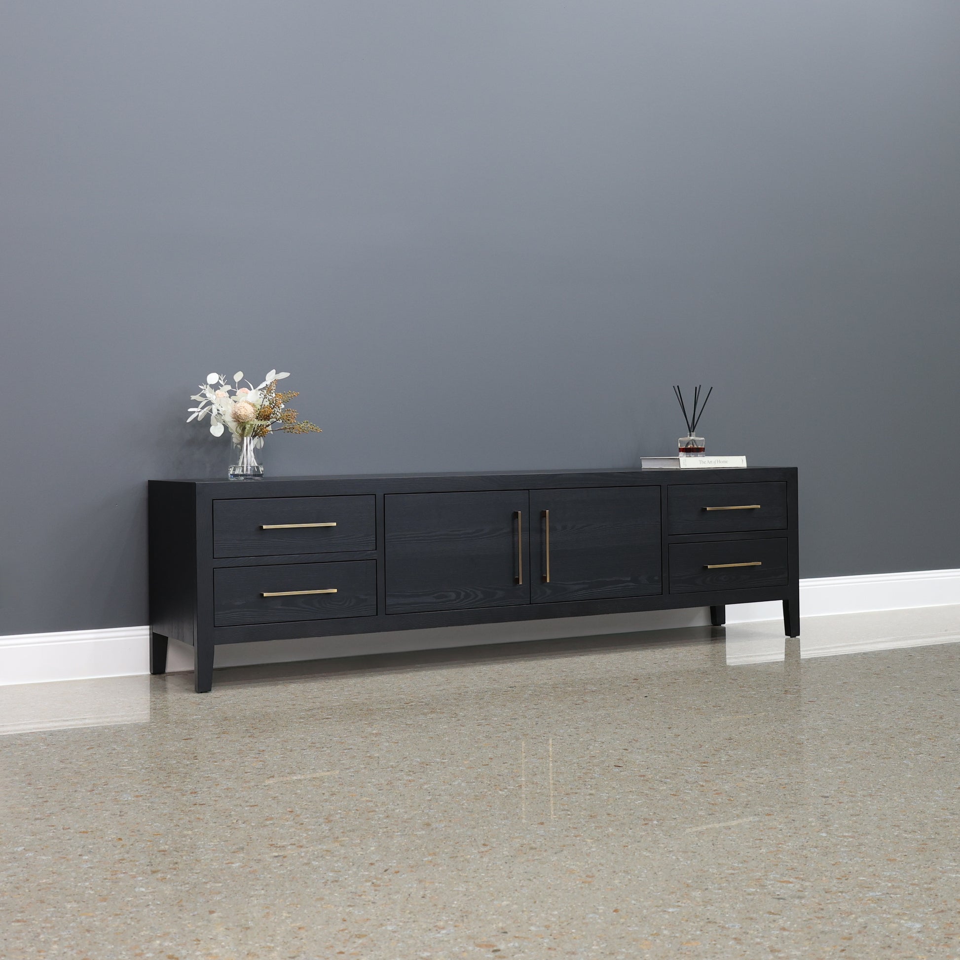 Elizabeth TV Unit 220cm L - Black
