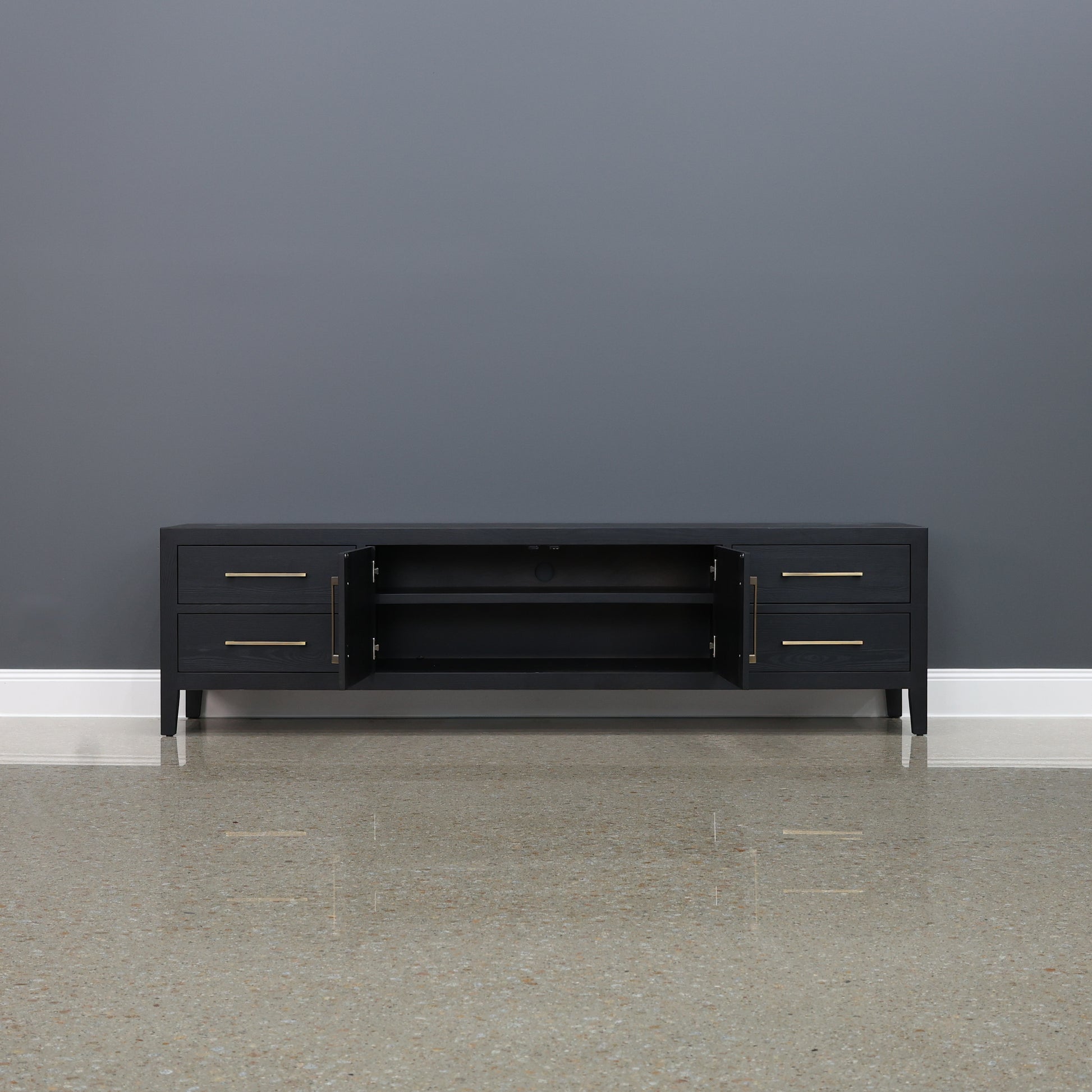 Elizabeth TV Unit 220cm L - Black